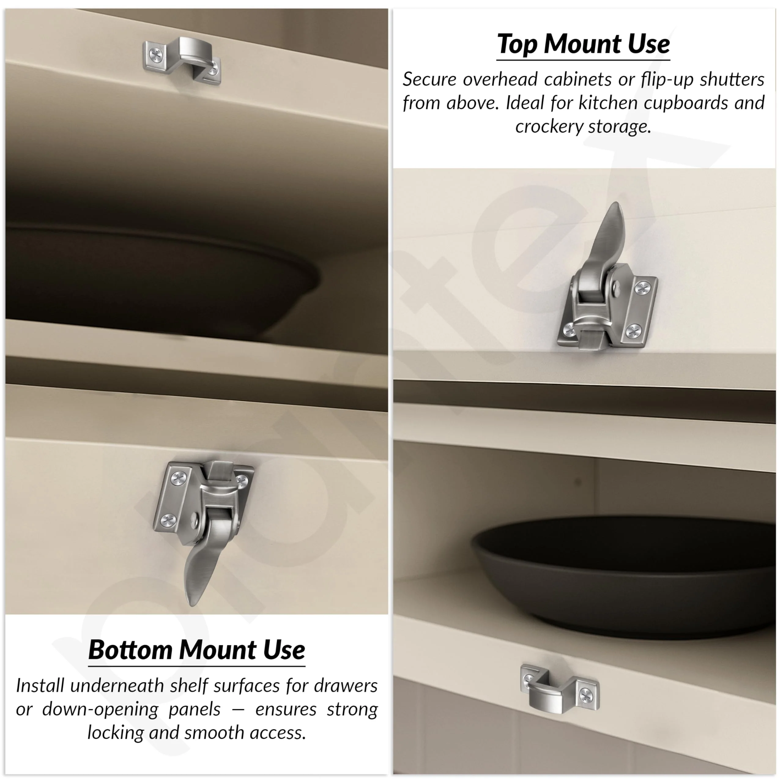 Plantex Cabinet Latch – Heavy-Duty Hatch Case Bolt for Storage Units, Toolboxes, Kitchen Cabinets & Cupboards - Pack of 2 (Satin) - Image 7