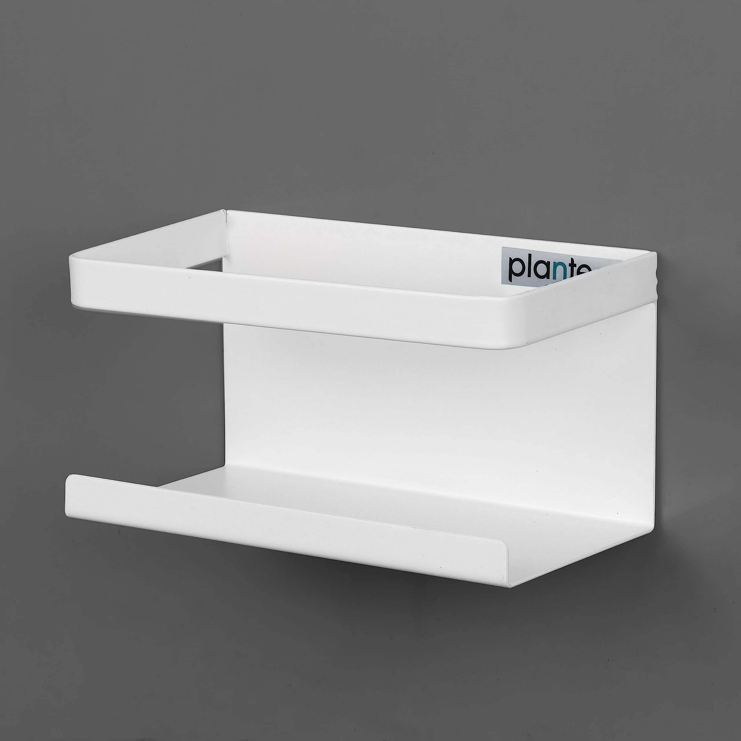 Plantex Carbon Steel Magnetic Shelf For Kitchen/Fridge Organizer Spice Rack/Shelf For Refrigerator - Wall Mount & Railing Mount, Floating Shelves (White) - Image 7