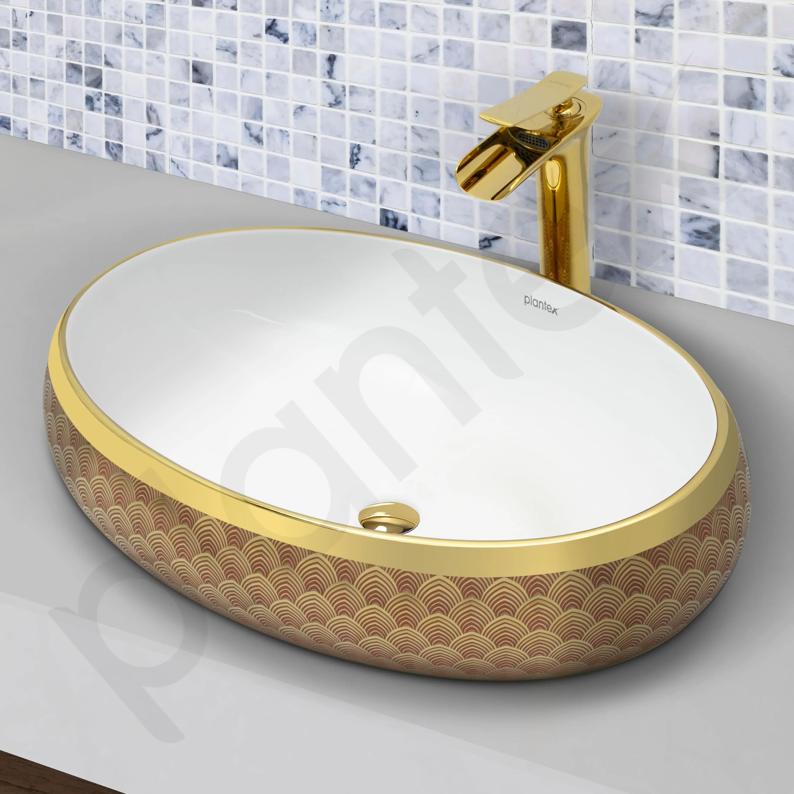 Plantex Ceramic Basin for Bathroom/Designer Table Top Wash Basin/Countertop Vessel Sink for Home/Restaurant/Hotel (24 x 16 x 6.5 Inch) - Image 2