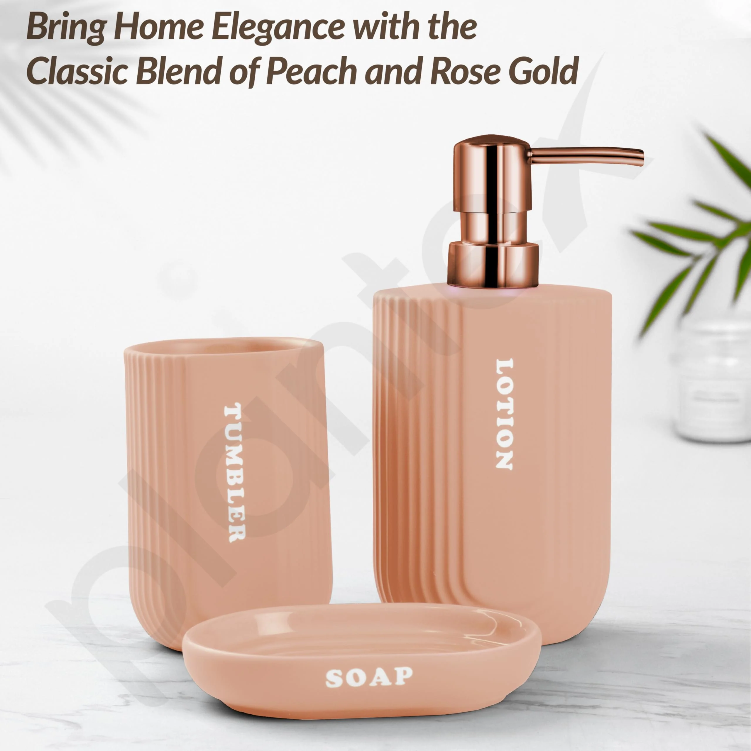 Plantex Ceramic Bathroom Set - Soap Holder for Bathroom/Liquid Soap Dispenser/Tumbler Holder/Toothbrush Holder - 3 Pcs Set - Image 7