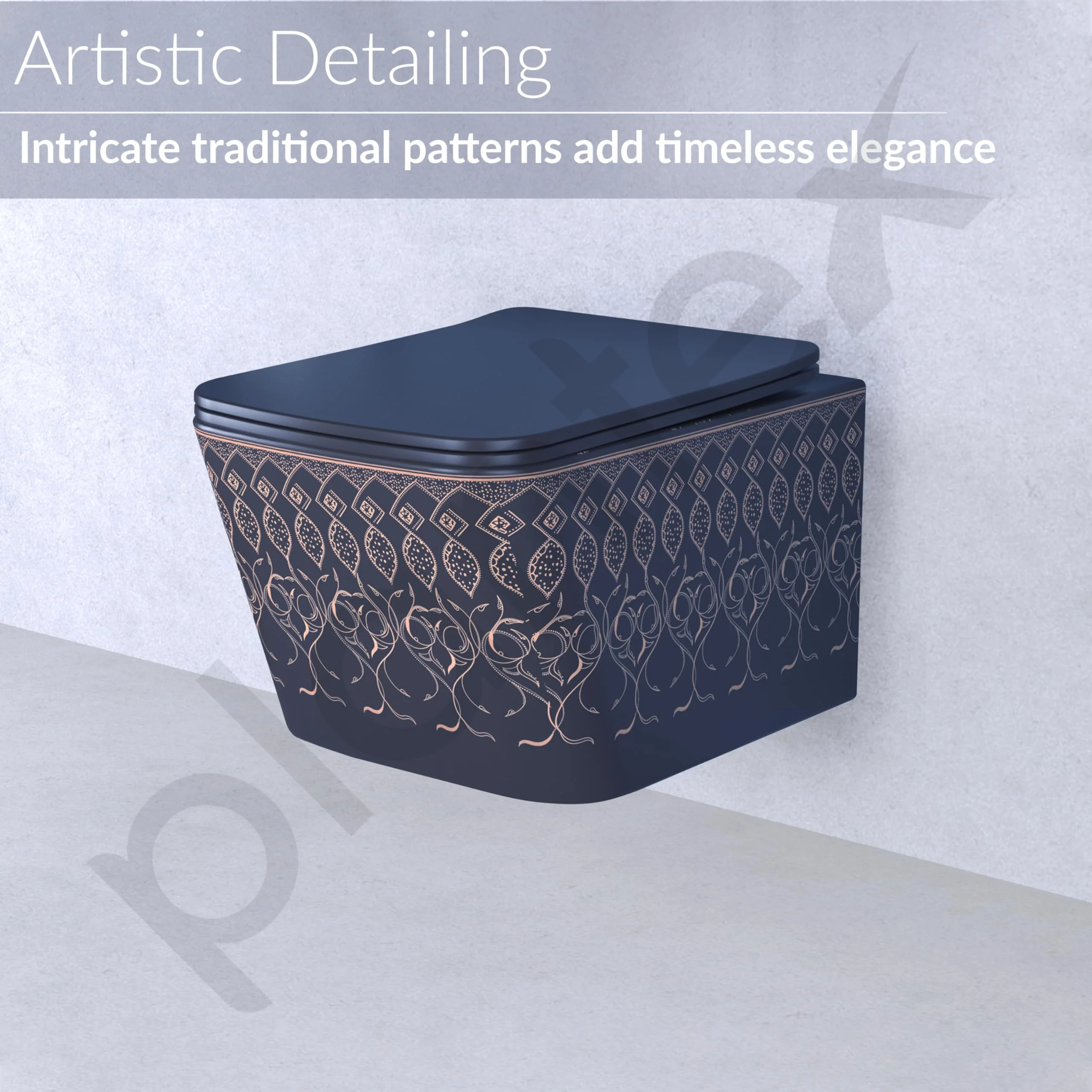 Plantex Ceramic Commode for Toilet/Rimless Washdown Western Toilet/P Trap Commode with Soft Closing Toilet Seat Cover - (LAS04, Blue) - Image 7