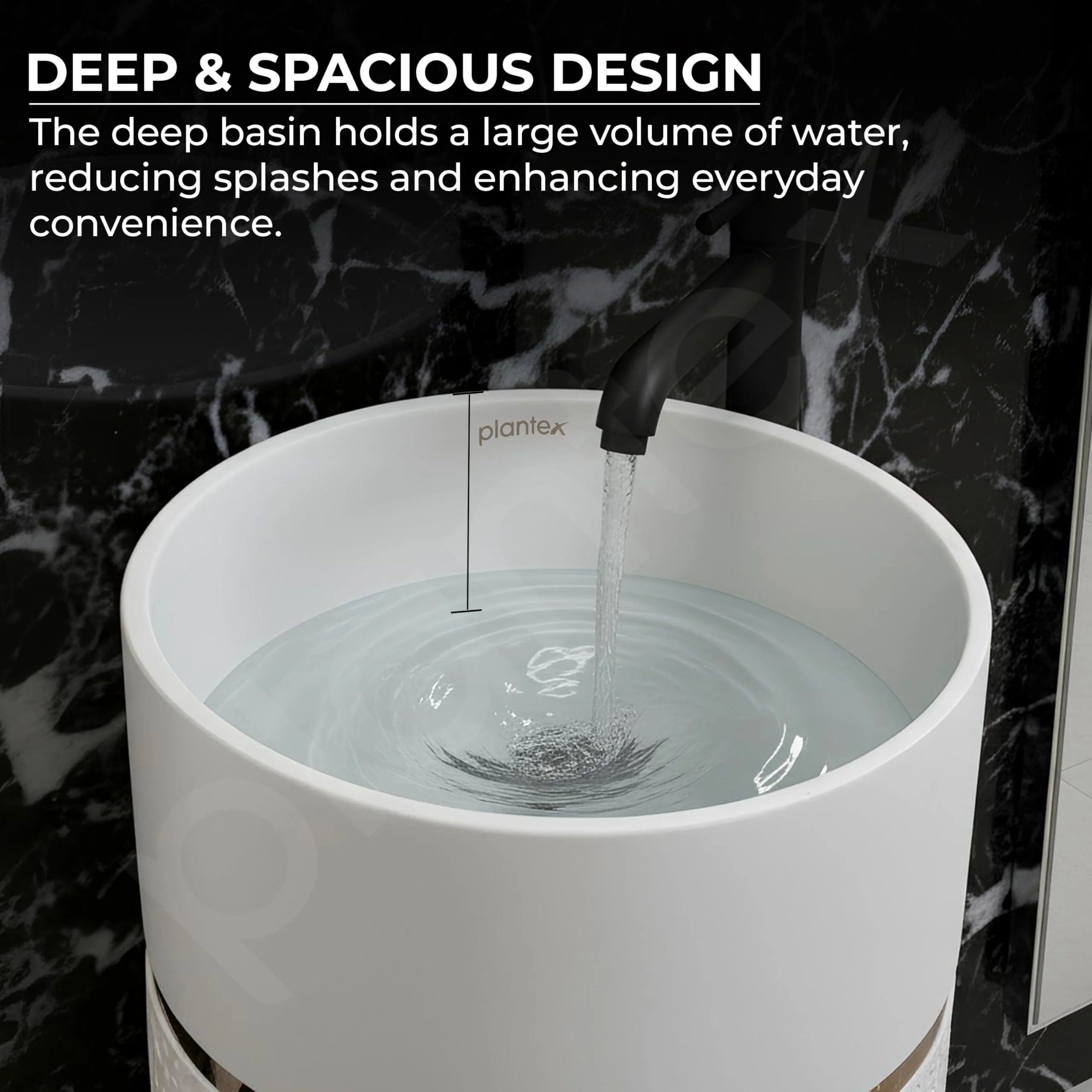 Plantex Ceramic Pedestal Basin for Bathroom/One Piece Pedestal Free Standing Round Wash Basin for living Room/Hotel (Beige) - Image 4