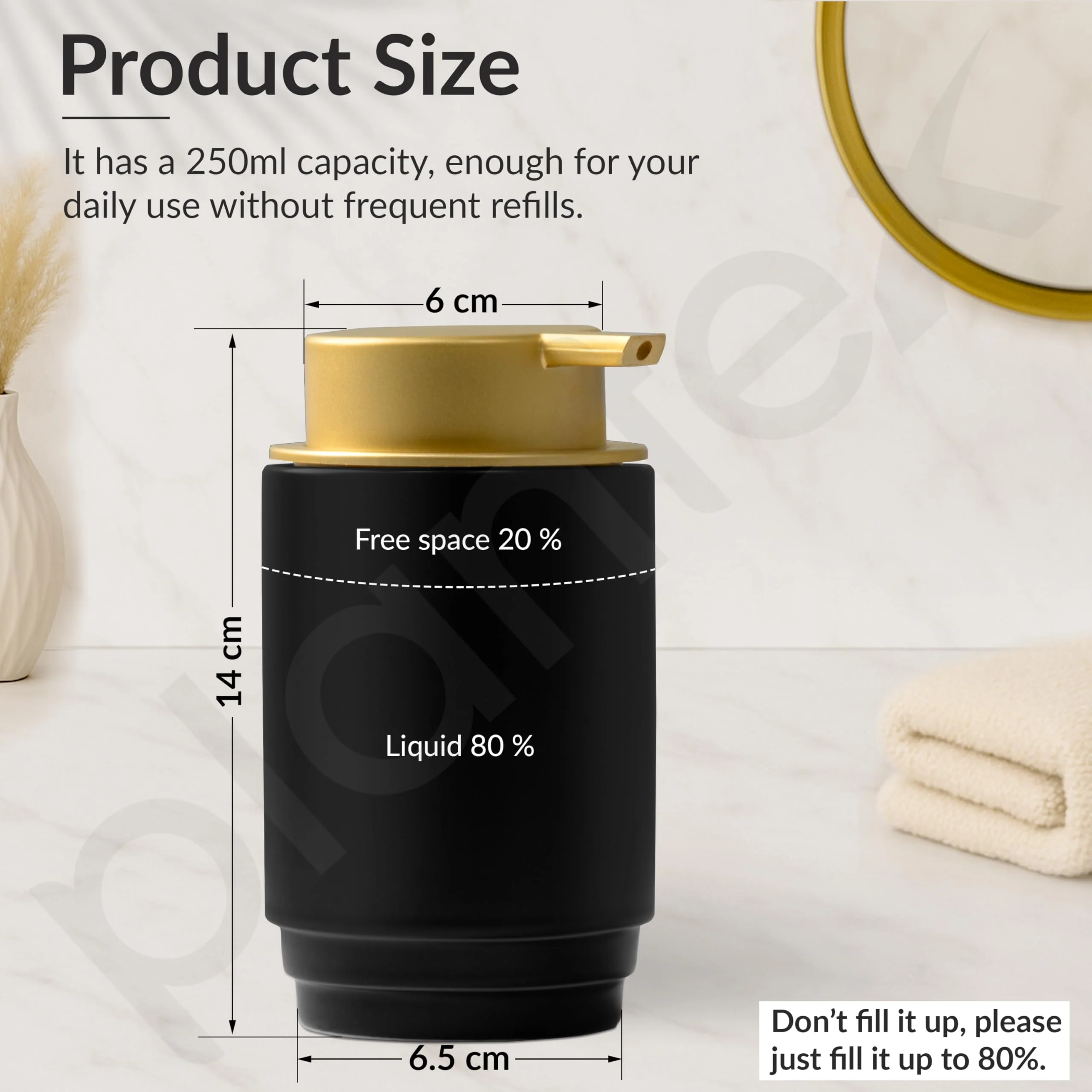 Plantex Ceramic Soap Dispenser for Washbasin/Hand Soap Dispenser/Soap Dispenser for Kitchen/Bathroom Accessories - Pack of 1 - Image 3