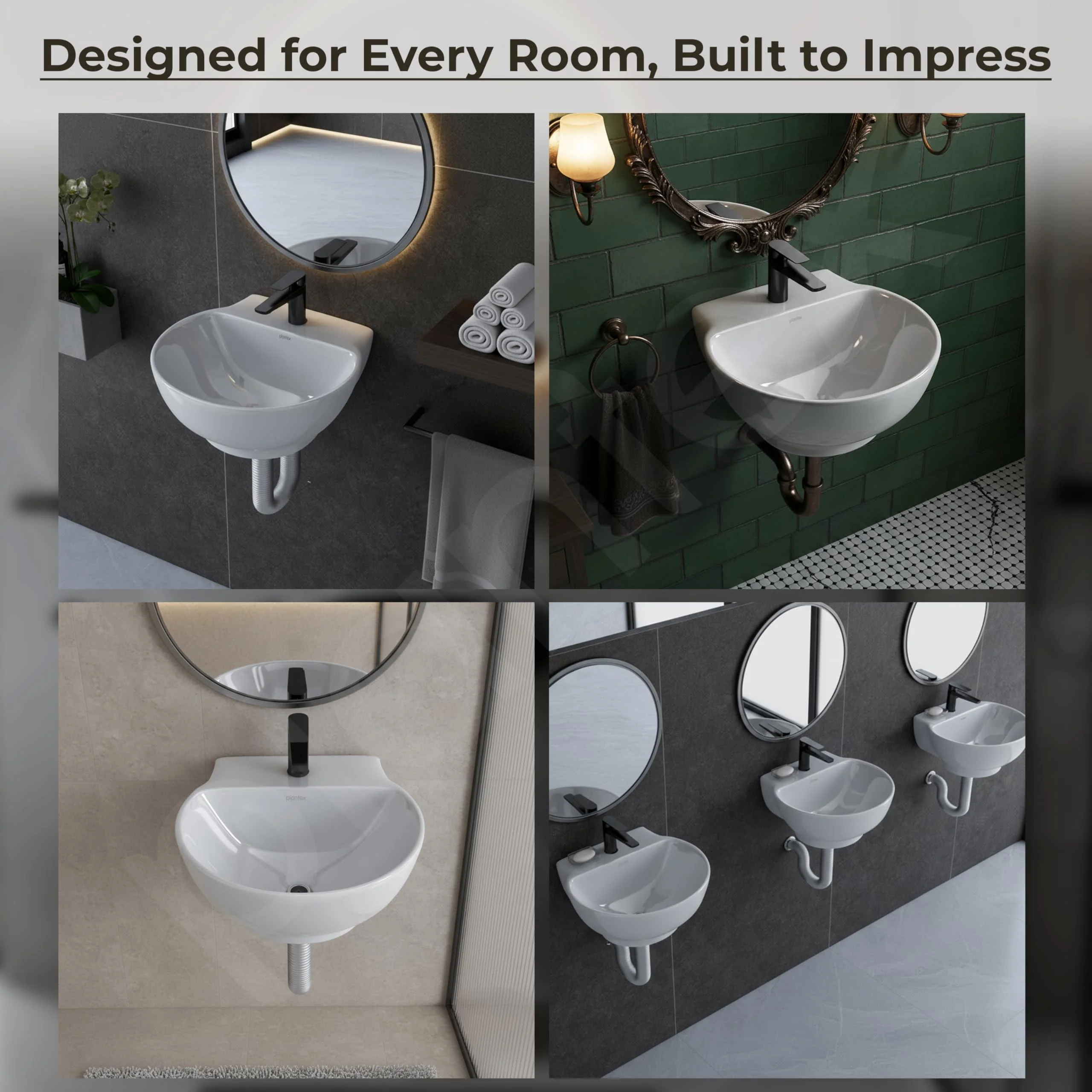 Plantex Ceramic Wash Basin/Basin for Bathroom/Washbasin with 10 Years Glaze Warranty by Plantex/Bathroom Sink for Hotel, Living Room (Glossy White/Rosy - 12 x 12.5 x 5 Inch) - Image 5