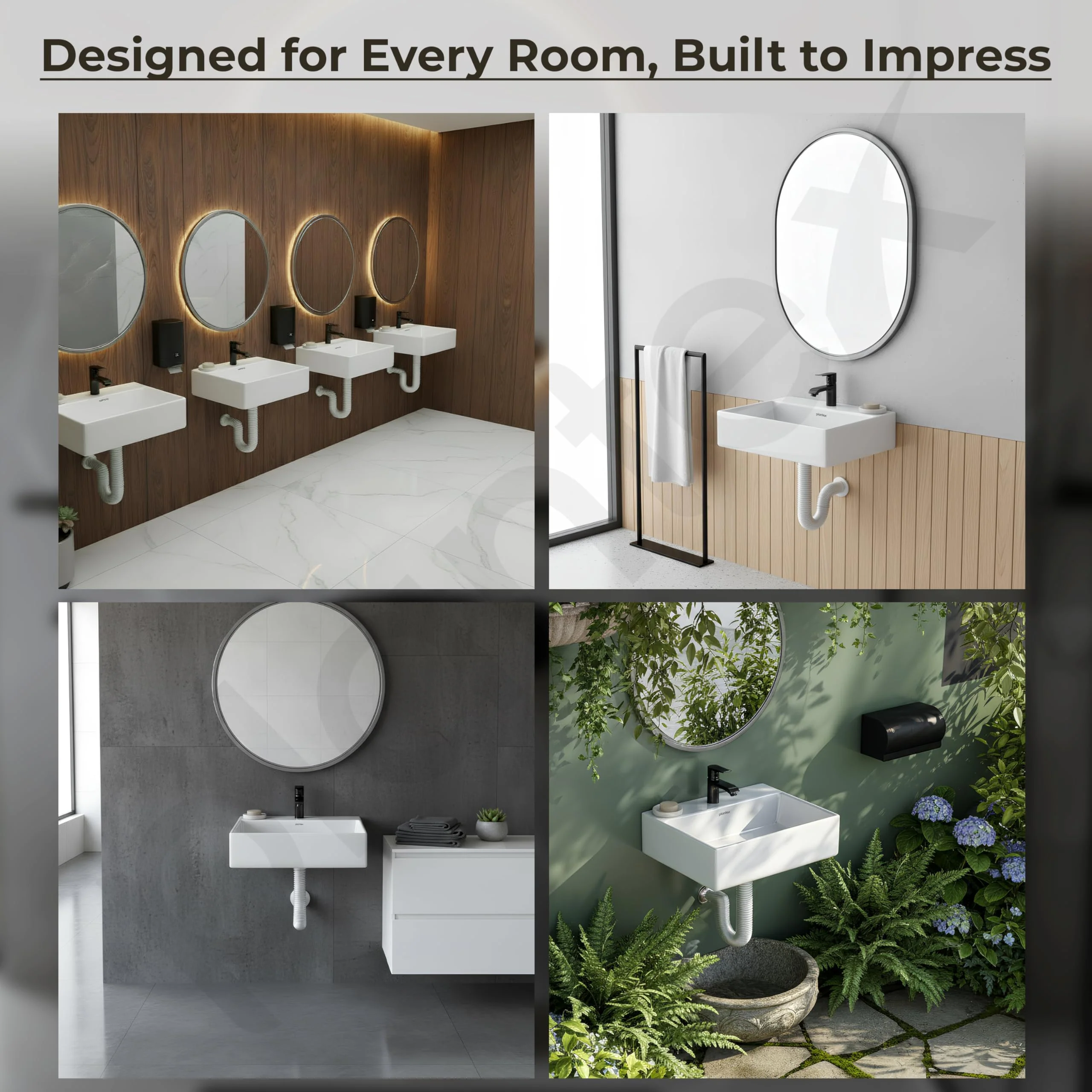 Plantex Ceramic Wash Basin for Bathroom/Wall Hung Basin with 10 Years Glaze Warranty by Plantex/Small Wall Mount Basin/Washbasin for Restaurant, Hotel(Glossy White/Cubic - 17 x 13.5 x 5 Inch) - Image 4