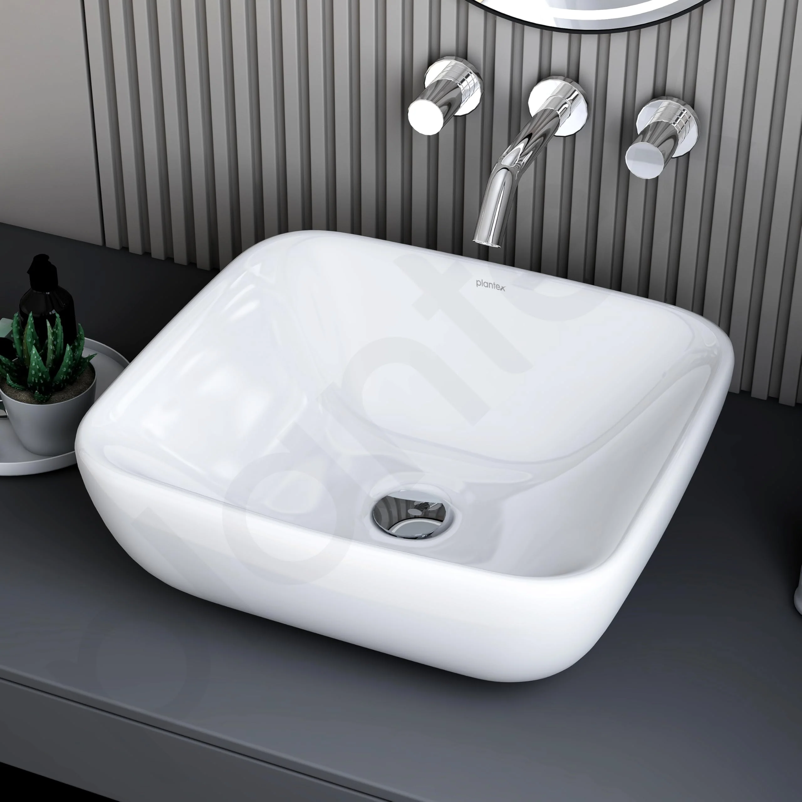 Plantex Ceramic Wash Basin/Tabletop Wash Basin with 10 Years Glaze Warranty by Plantex/Wash Basin for Bathroom/Restaurant (Glossy White, 18.5 x 16.5 x 7 Inch) - Image 6