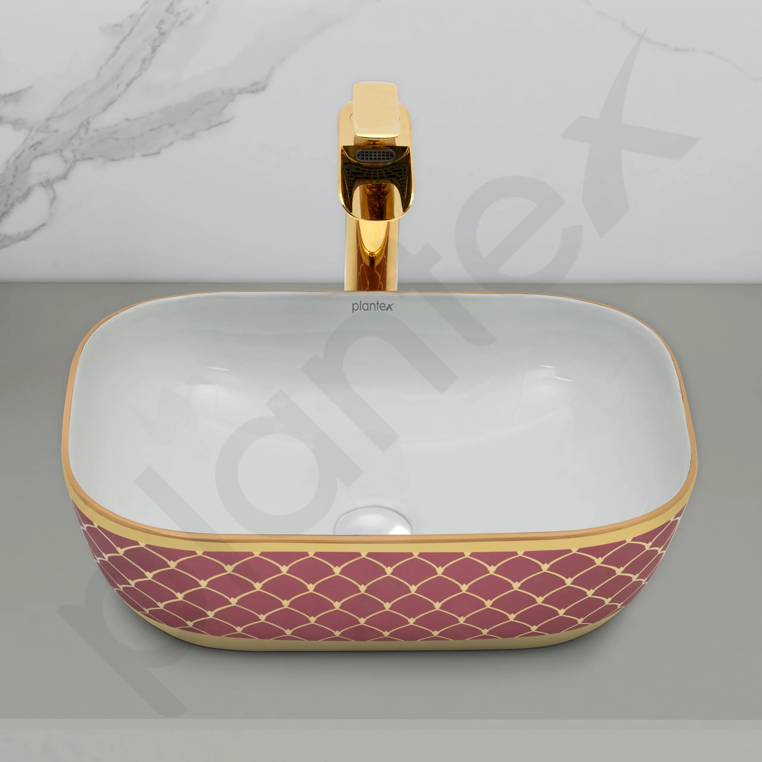 Plantex Ceramic Washbasin for Bathroom/Table Top Wash Basin/Countertop Vessel Sink Basin - Indo-European Collection - (NC-104,18 x 13 x 5 Inch) - Image 7