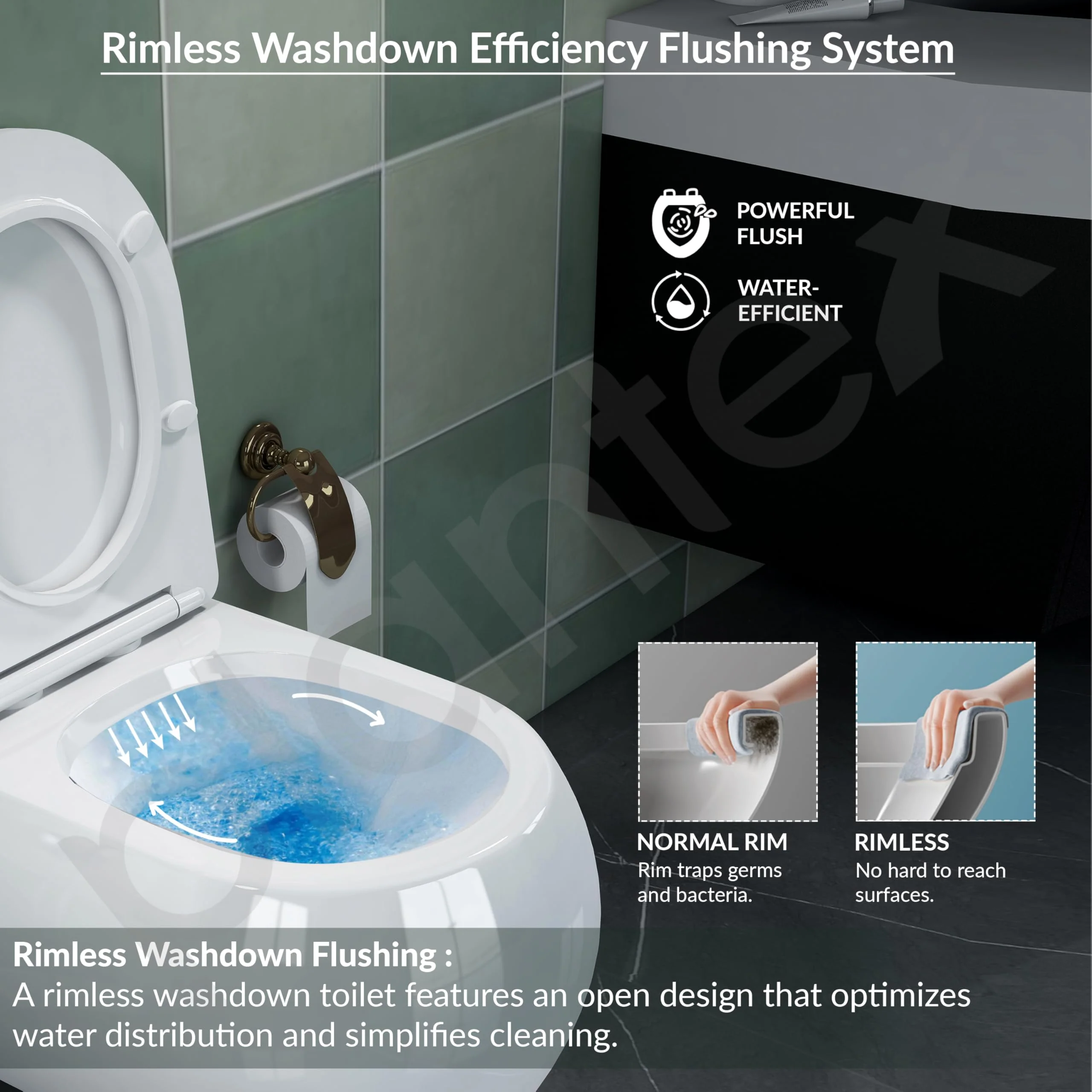 Plantex Commode for Toilet/Ceramic Wall Hung Commode/Rimless Commode with Soft Closing Toilet Seat - P Trap (White) - Image 5