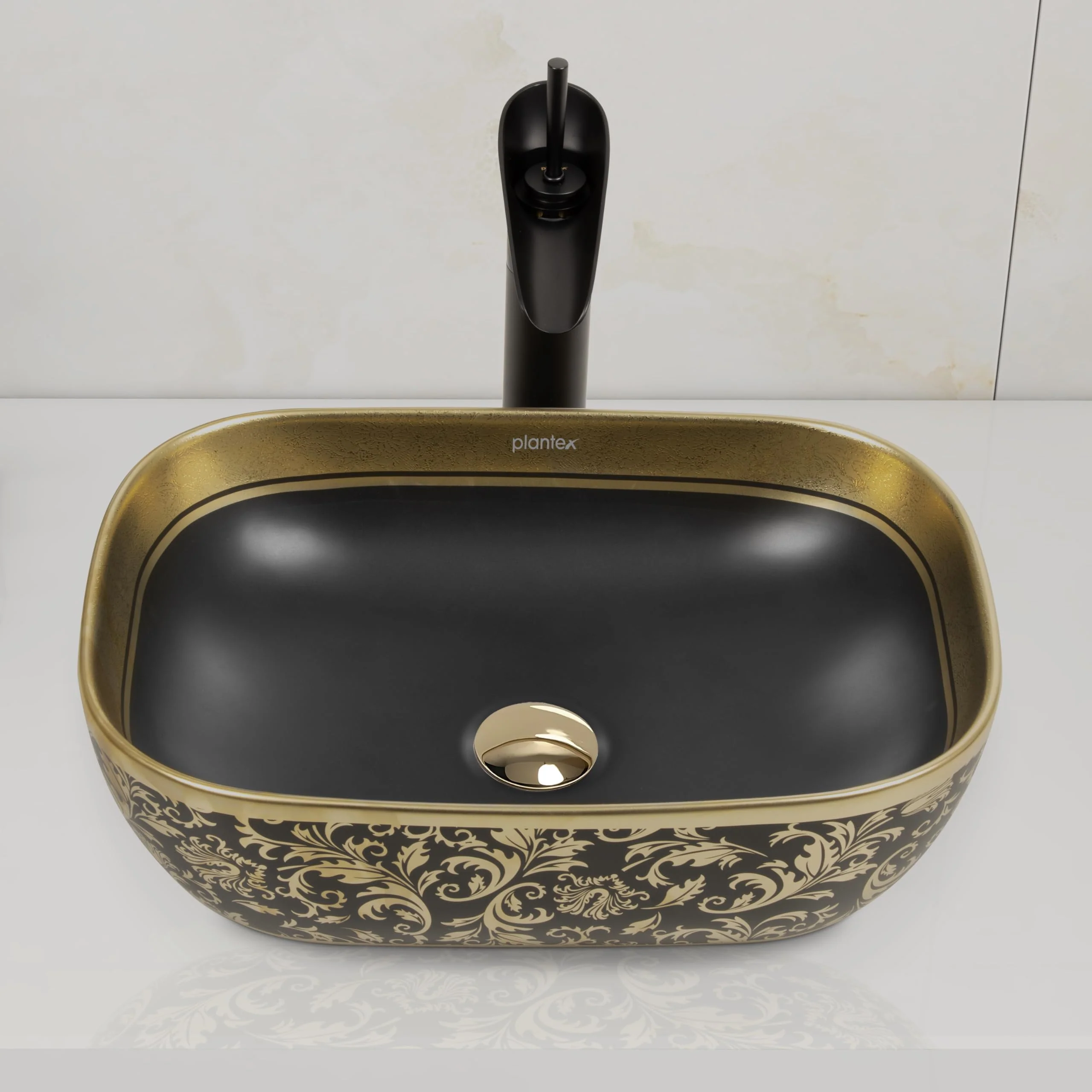 Plantex Designer Ceramic Basin/Table Top Wash Basin for Bathroom/Countertop Vessel Sink - Indo-European Collection (EQTT-466, 18 x 13 x 5.5) - Image 7