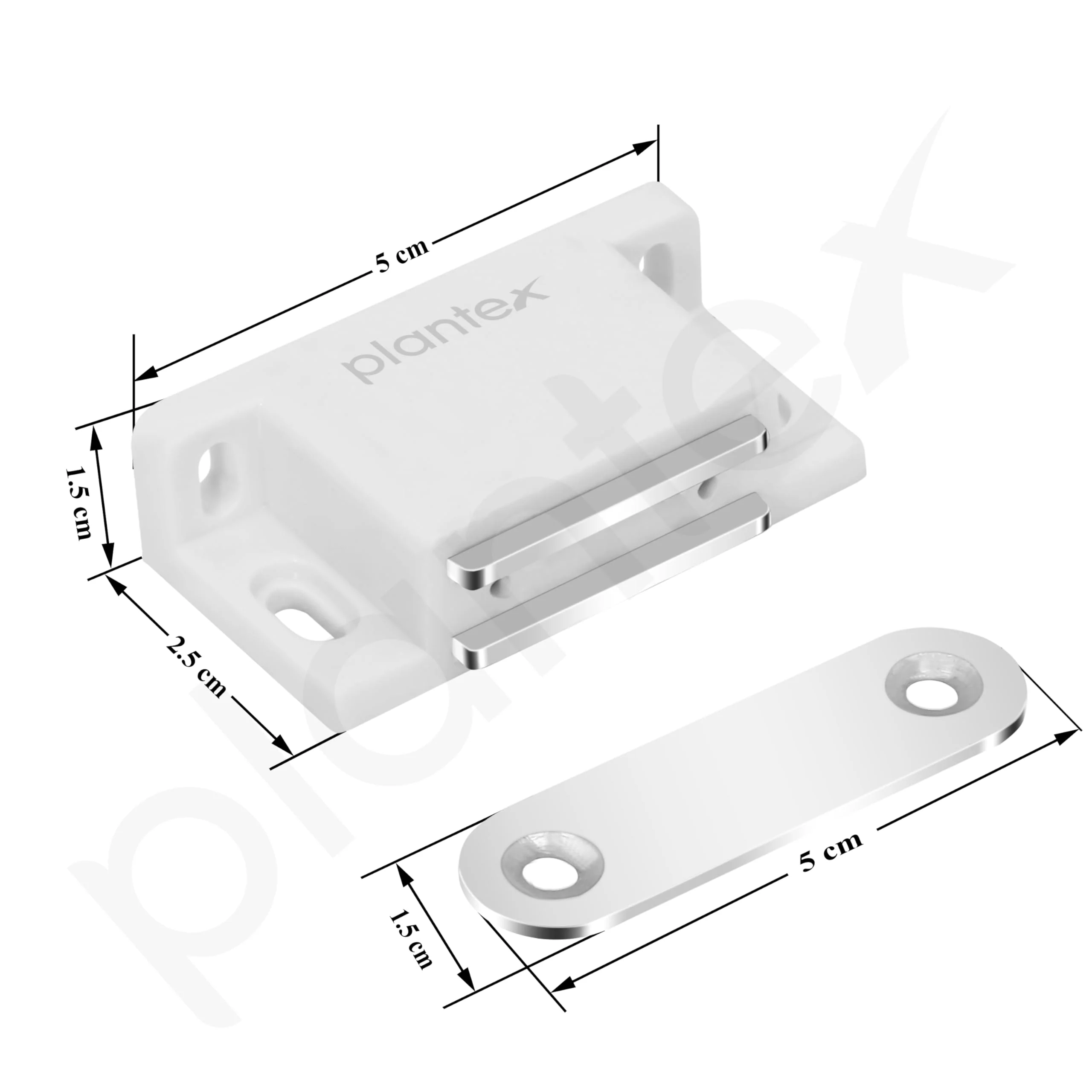 Plantex Door Catcher/Door Magnet for Cabinet/Cupboard/Wardrobe/Door Closer Magnet for Home/Office - Pack of 40 (White) - Image 4