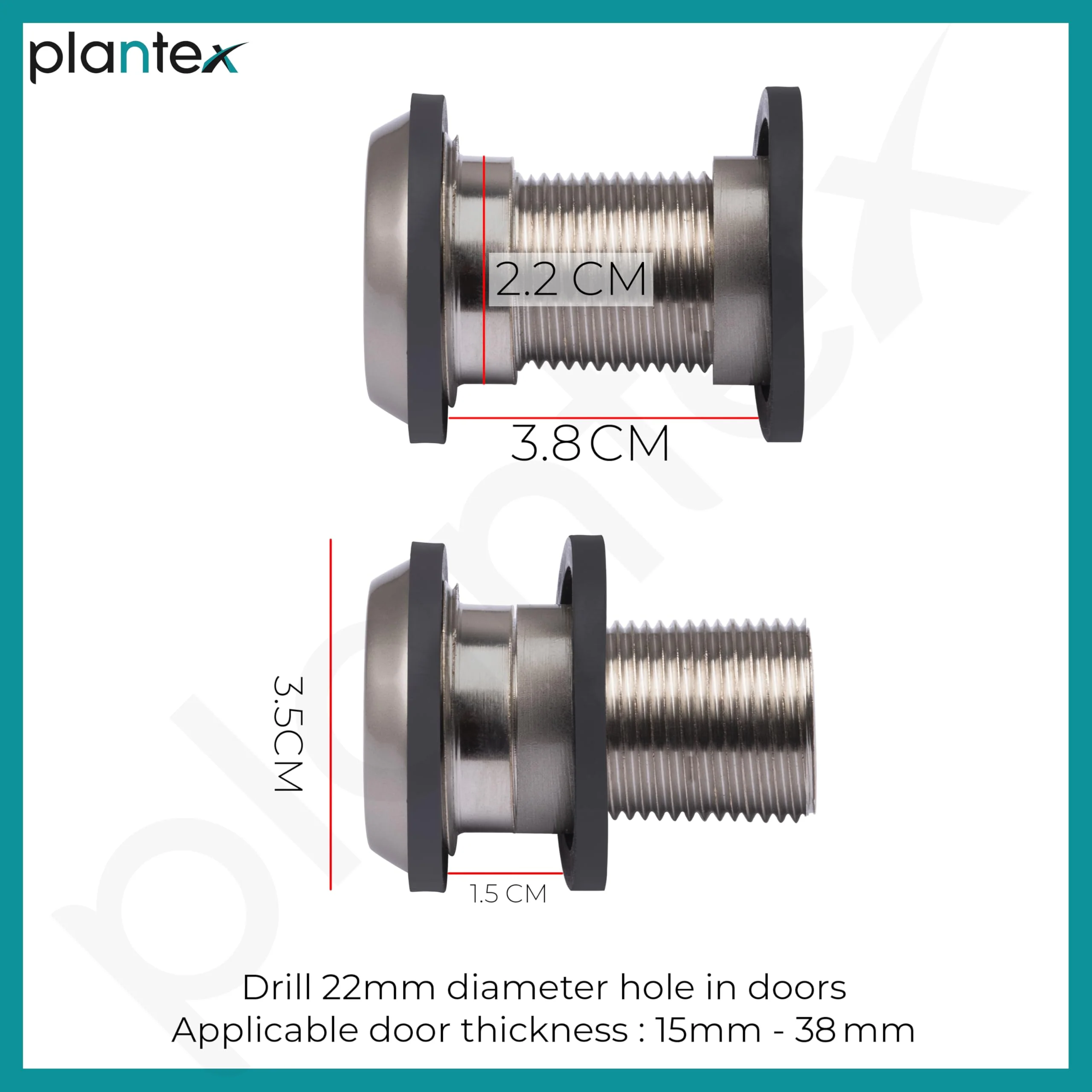 Plantex Door Eye/Eye Hole for Main Door/Door Eye Viewer/Eye Viewer for Safe Secure Home/Office/Hotel - (Satin) - Image 3