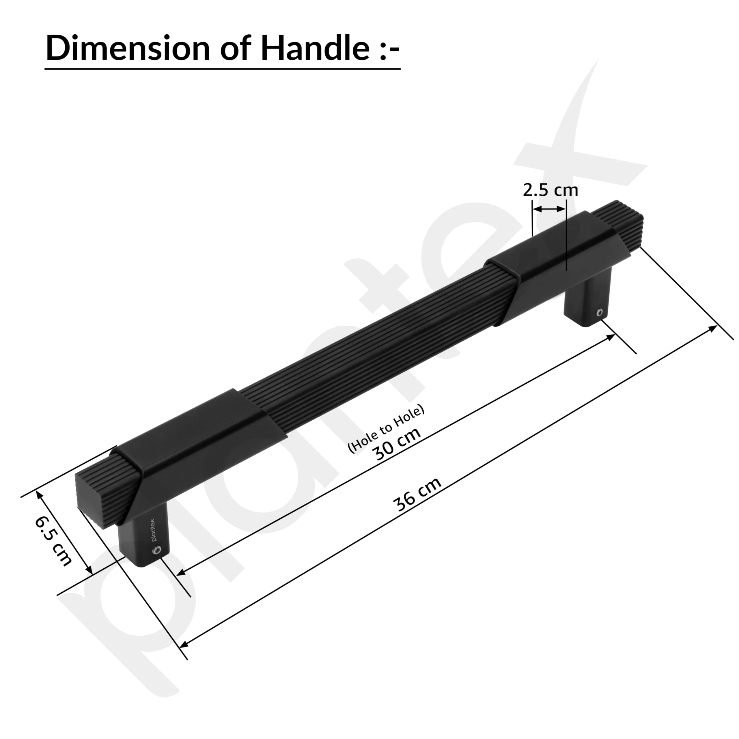 Plantex Door Handle/14 Inch Main Door Handle/Aluminium Door Handle/Pull-Push Door Handle/Door Accessories/3 Years Warranty (Pack of 1, Black) - Image 3