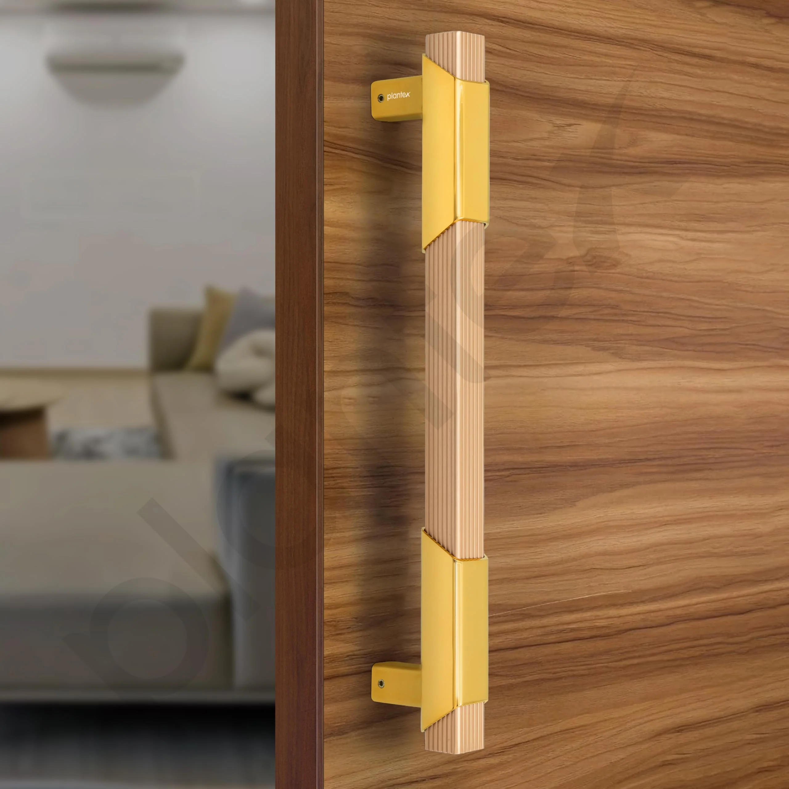 Plantex Door Handle/14 Inch Main Door Handle/Aluminium Door Handle/Pull-Push Door Handle/Door Accessories (Pack of 1, Gold) - Image 5