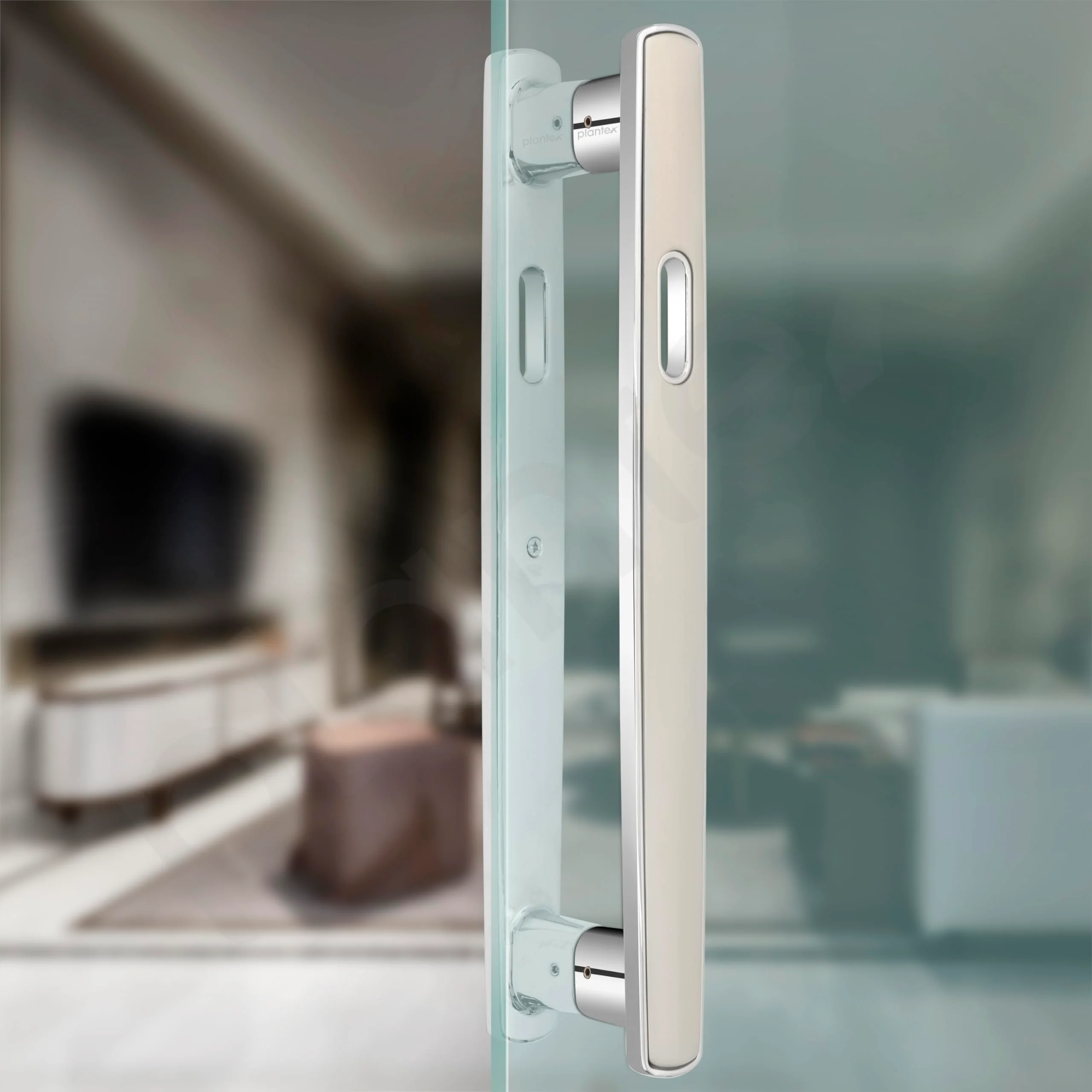 Plantex Door Handle/14 Inch Main Door Handle/Handle for Wooden Door/Pull-Push Door Handle/Door Accessories (Pack of 1, Satin White, Chrome) - Image 6