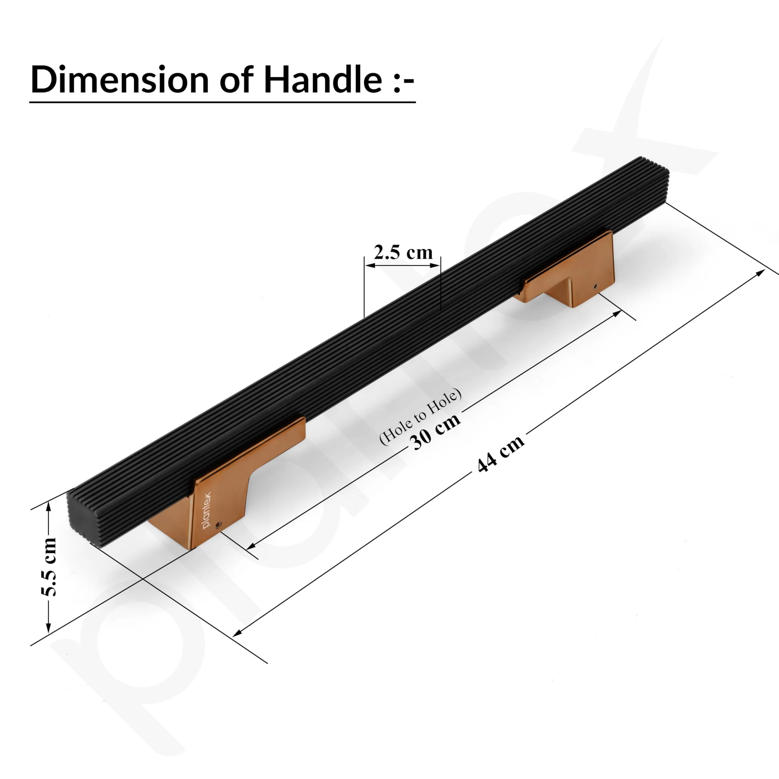 Plantex Door Handle/17 Inch Main Door Handle/Handle for Wooden Door/Pull-Push Door Handle/Door Accessories (Pack of 1, Rose Gold-Black) - Image 3