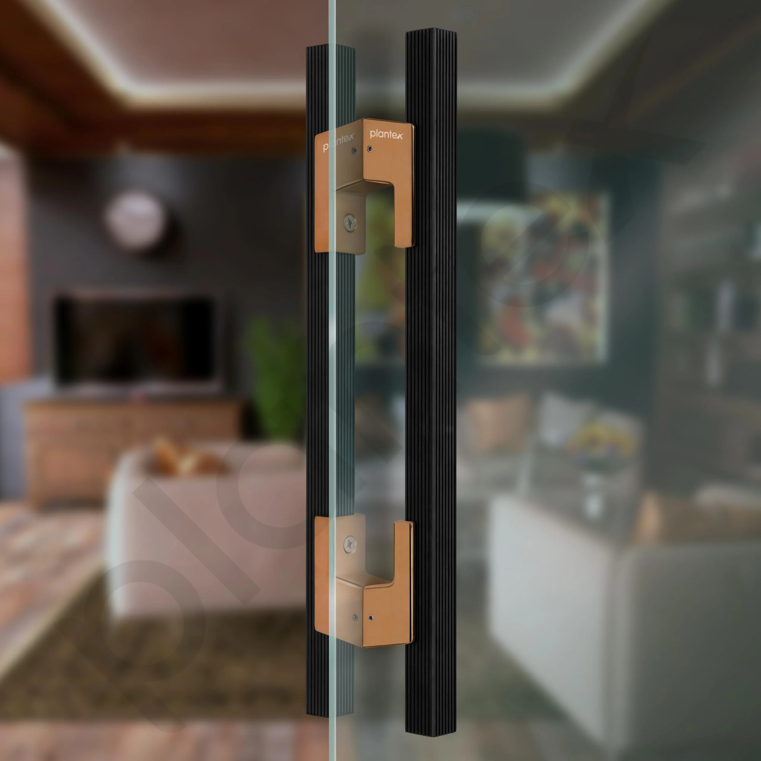 Plantex Door Handle/17 Inch Main Door Handle/Handle for Wooden Door/Pull-Push Door Handle/Door Accessories (Pack of 1, Rose Gold-Black) - Image 4