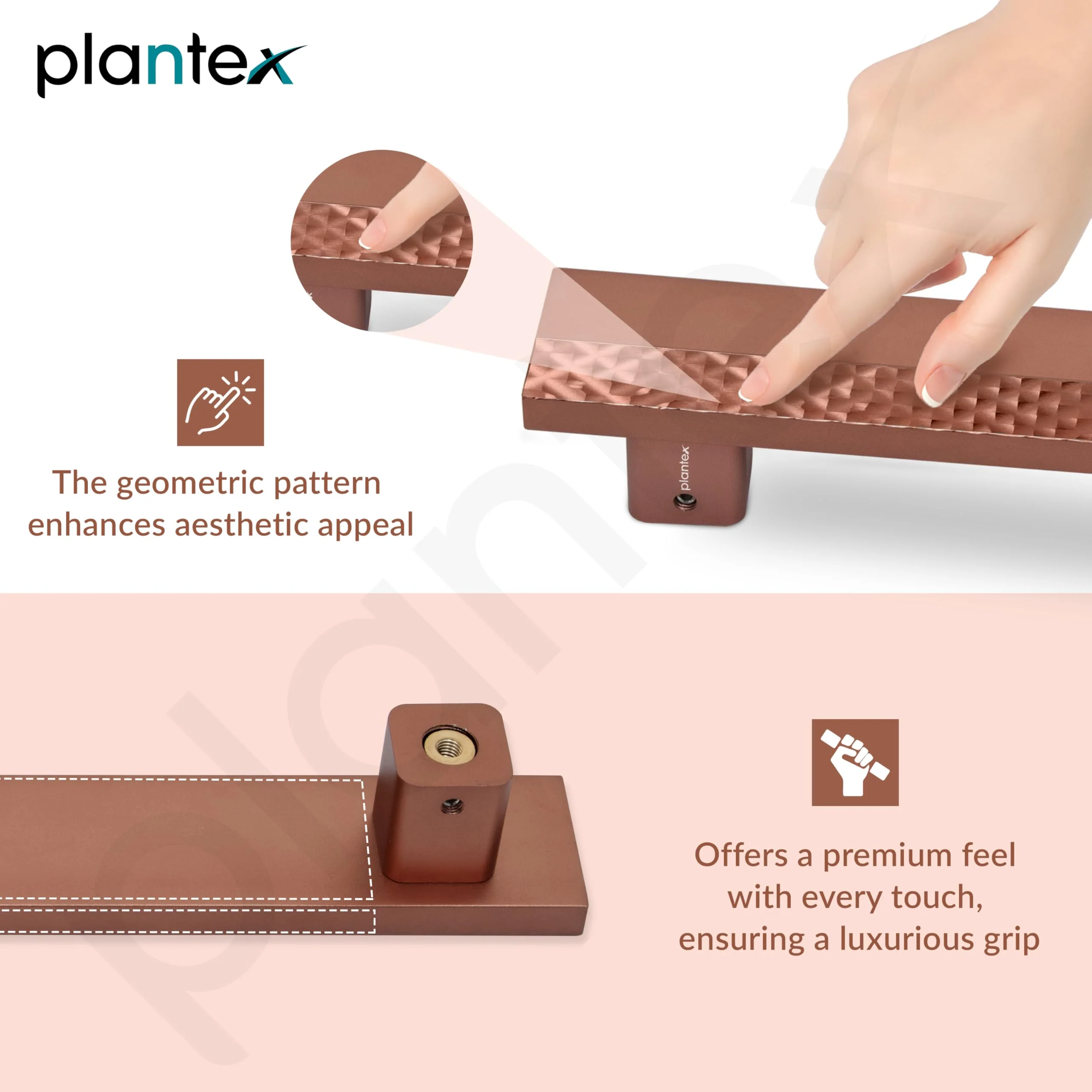 Plantex Door Handle/300mm Main Door Handle for Wooden Door/Pull-Push Handle for Main Door/Door Accessories - Pack of 1 (S610, PVD Rose Gold) - Image 4