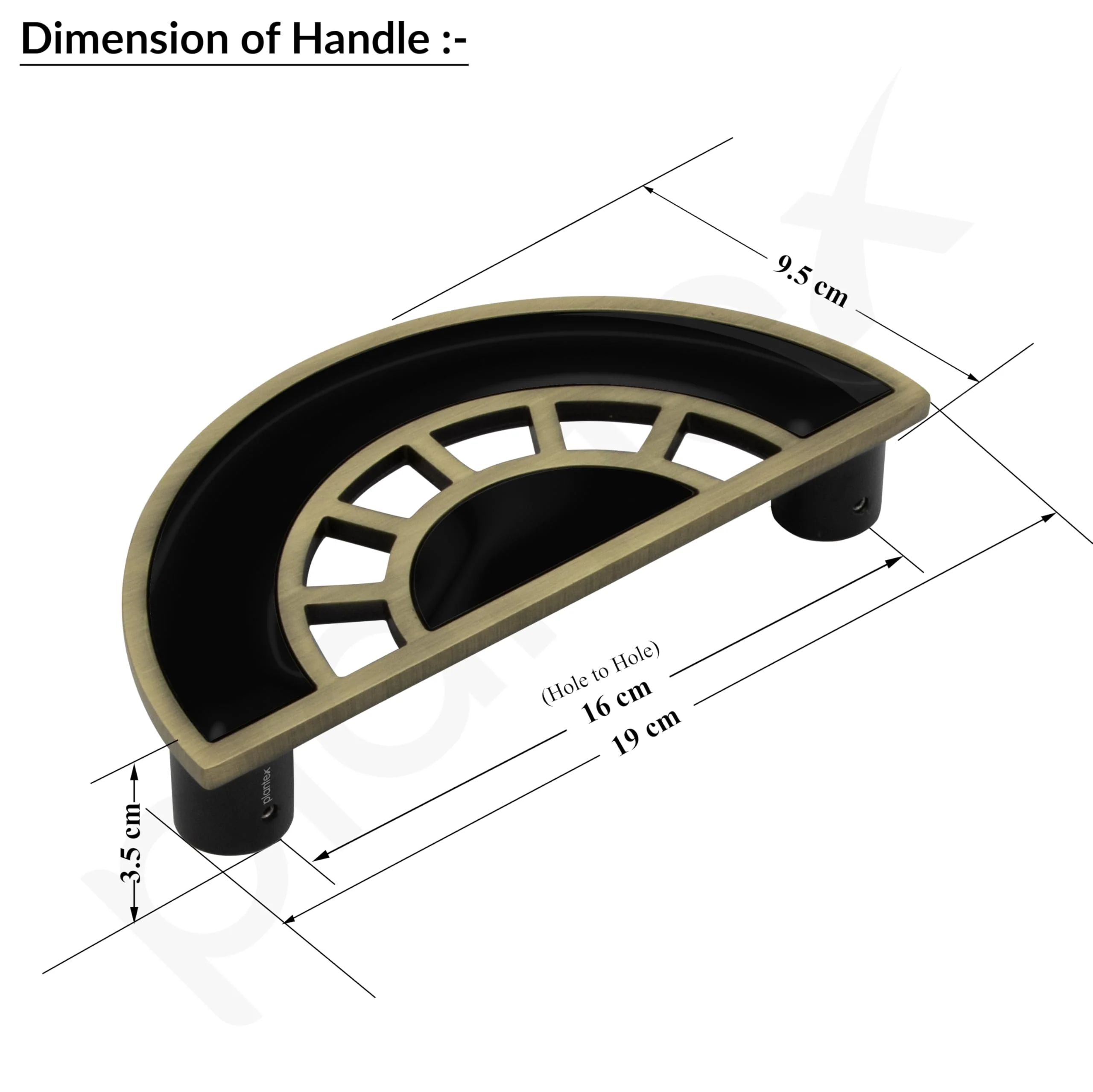 Plantex Door Handle/8 Inch Main Door Handle/Door Handle for Home/Pull-Push Door Handle/Door Accessories - Pack of 1 (Brass Antique, Black) - Image 4