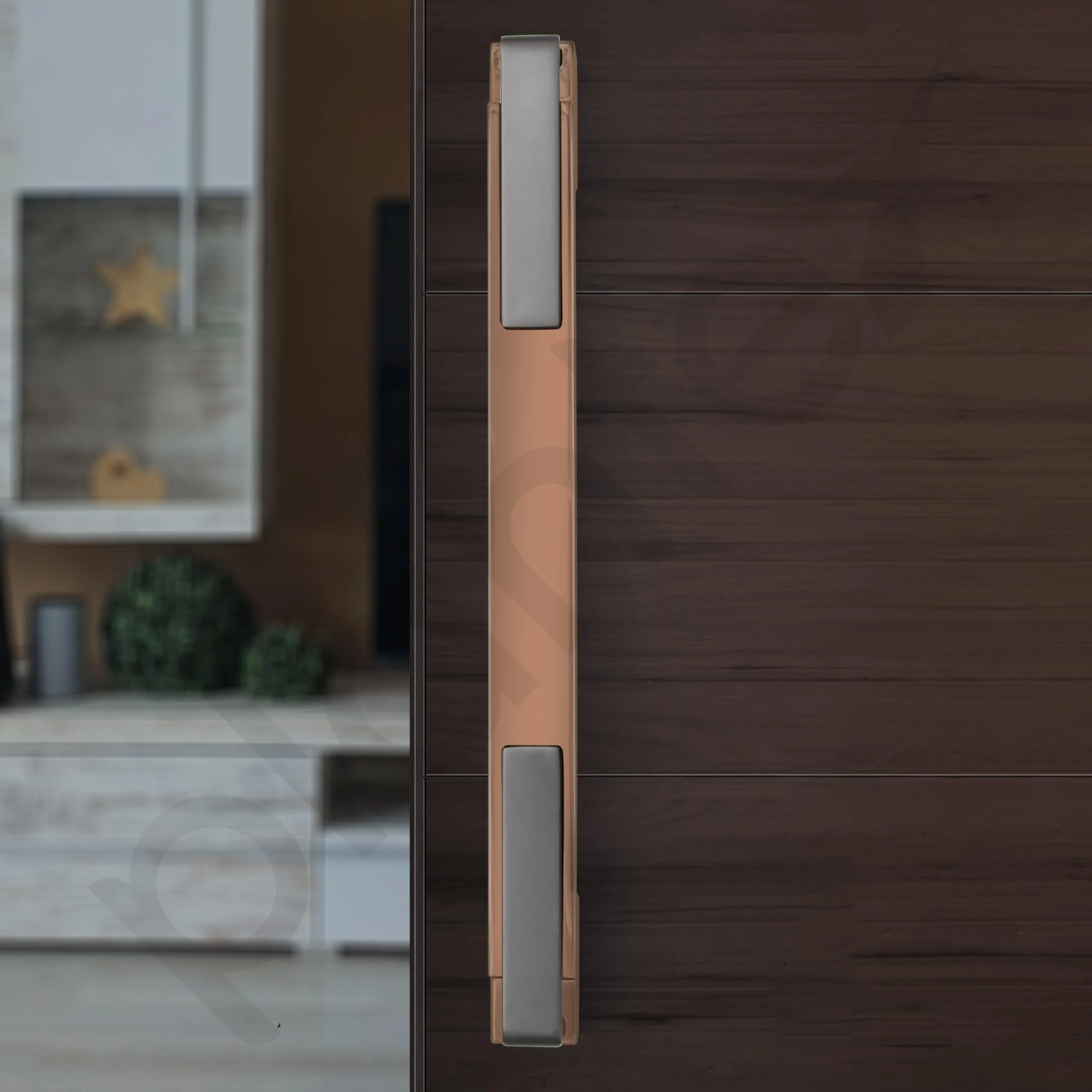 Plantex Door Handle/Main Door Handle/14 inch Pull-Push Handle for Home/Office/Hotel - Pack of 1 (SH-299, Choco & Satin Black) - 3 Years Warranty - Image 2