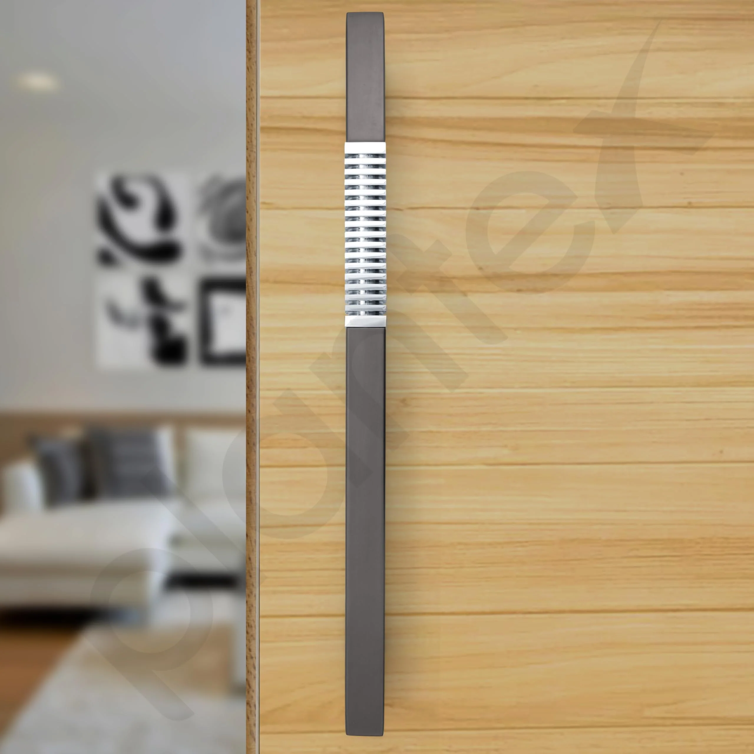 Plantex Door Handle/Stainless Steel Handle for Main Door/18 Inch Pull-Push Handle for Home/Office/Hotel - Pack of 1 (N-Black and Chrome) - 3 Years Warranty - Image 5