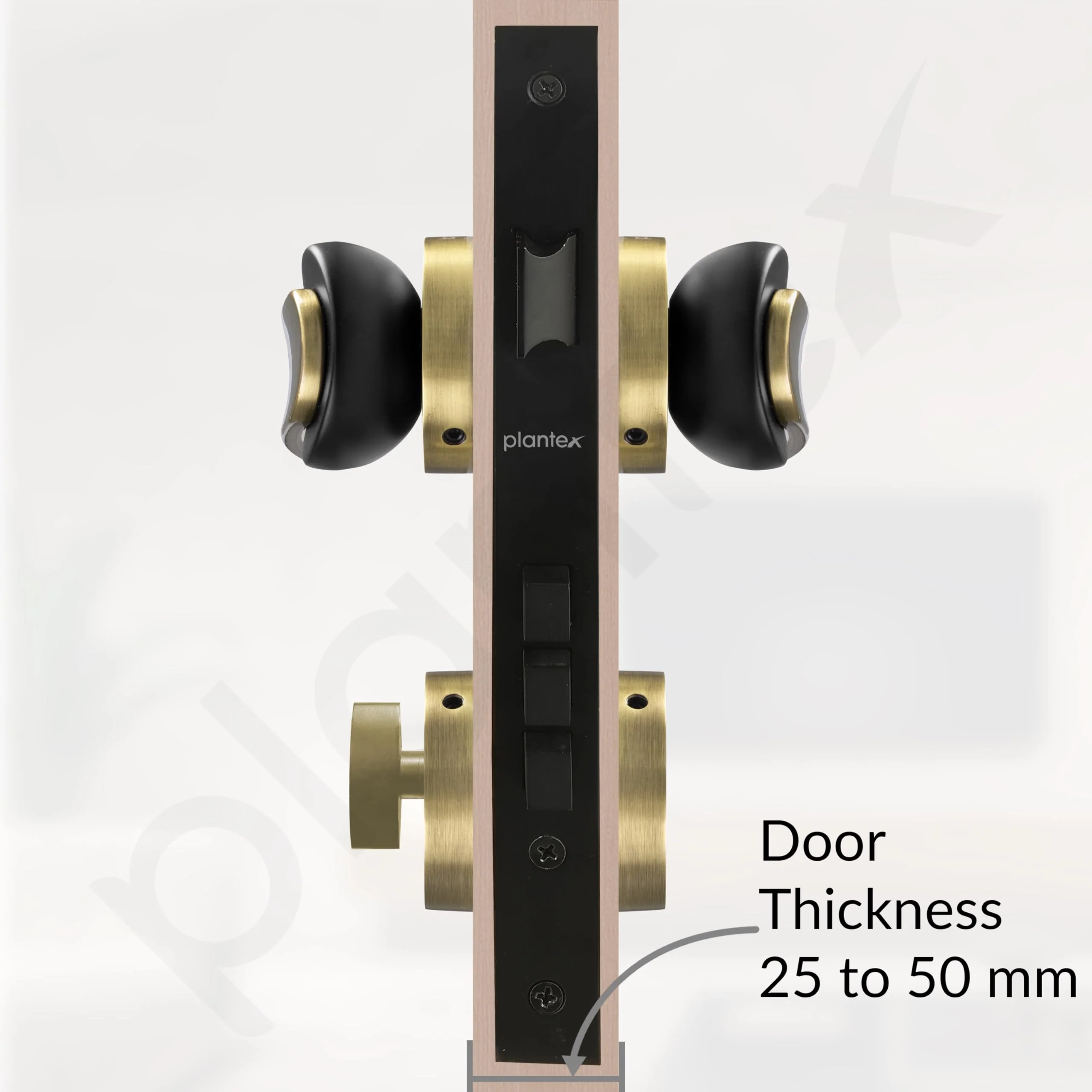 Plantex Door Lock for Home/Main Door Lock Set with 3 Computerized Key/Mortise Lock for Door with Brass Lock Body & Cylinder (SM037, Brass Antique & Black) - Image 5