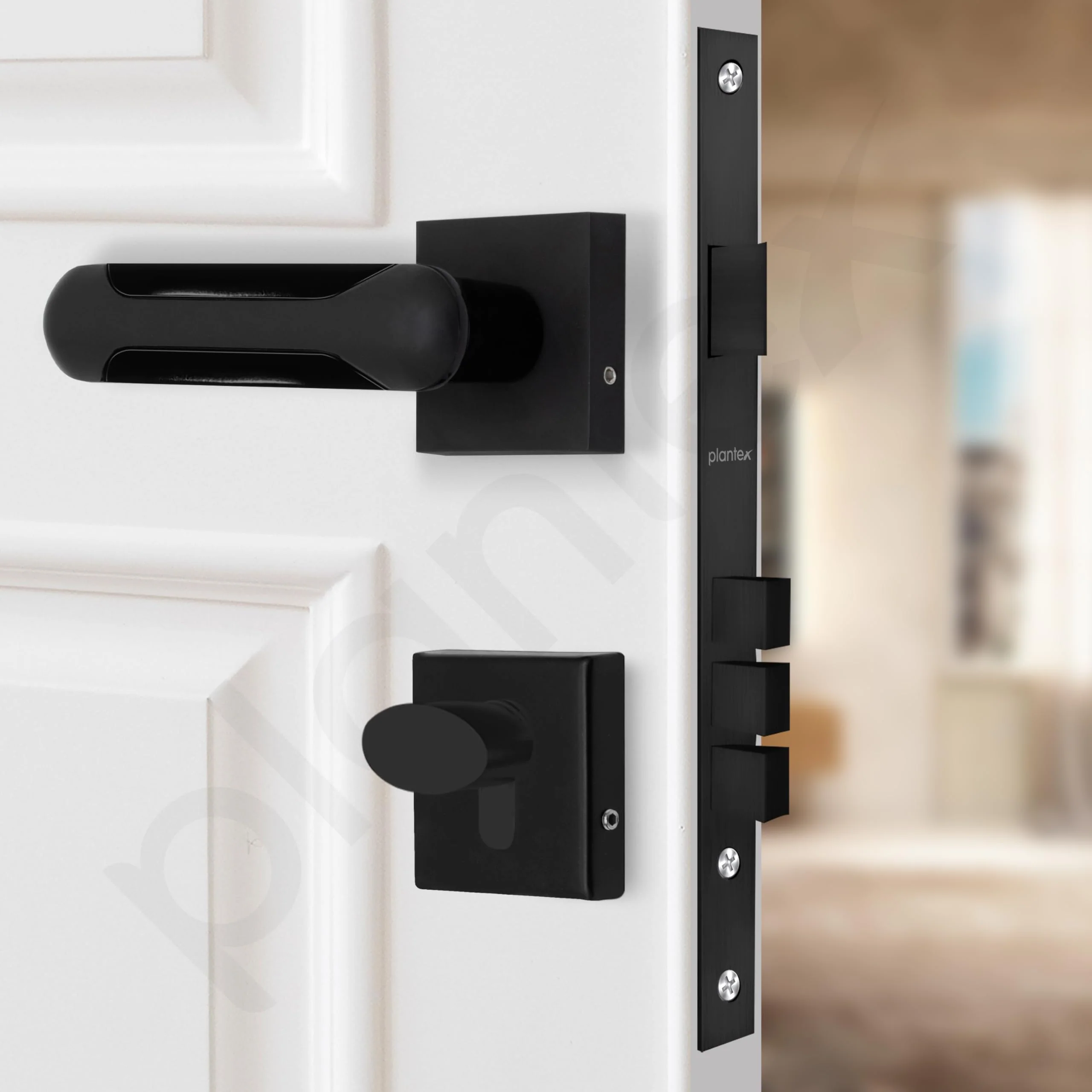 Plantex Door Lock for Home/Main Door Lock Set with 3 Years of Warranty/Mortise Lock for Door with Brass Lock Body & Cylinder (7124, Z Black & DC Black) - Image 6