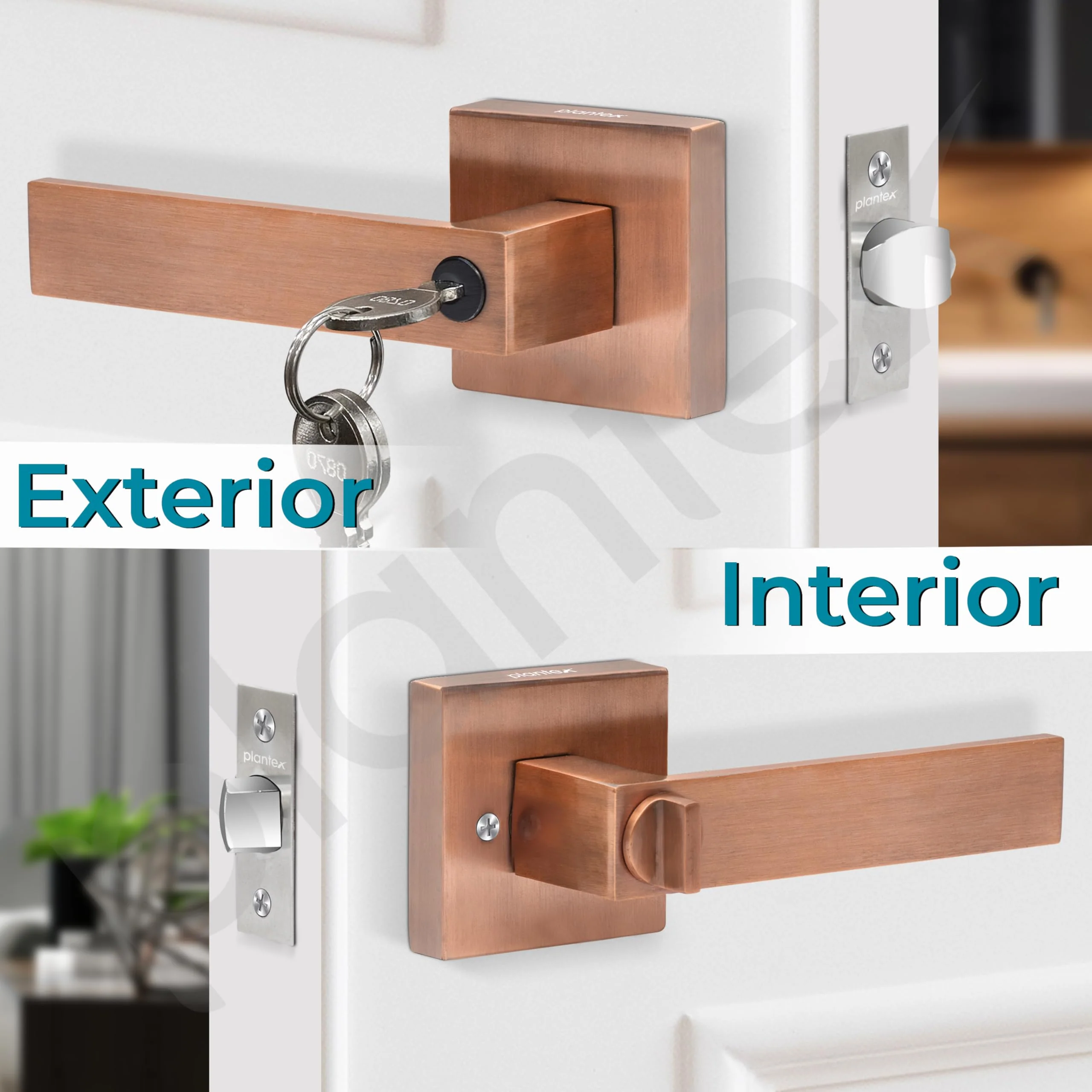 Plantex Door Lock/Heavy Duty Main Door Lock with 3 Key/Mortise Lock for Home/Office/Hotel - (9807-Copper Antique) - Image 4