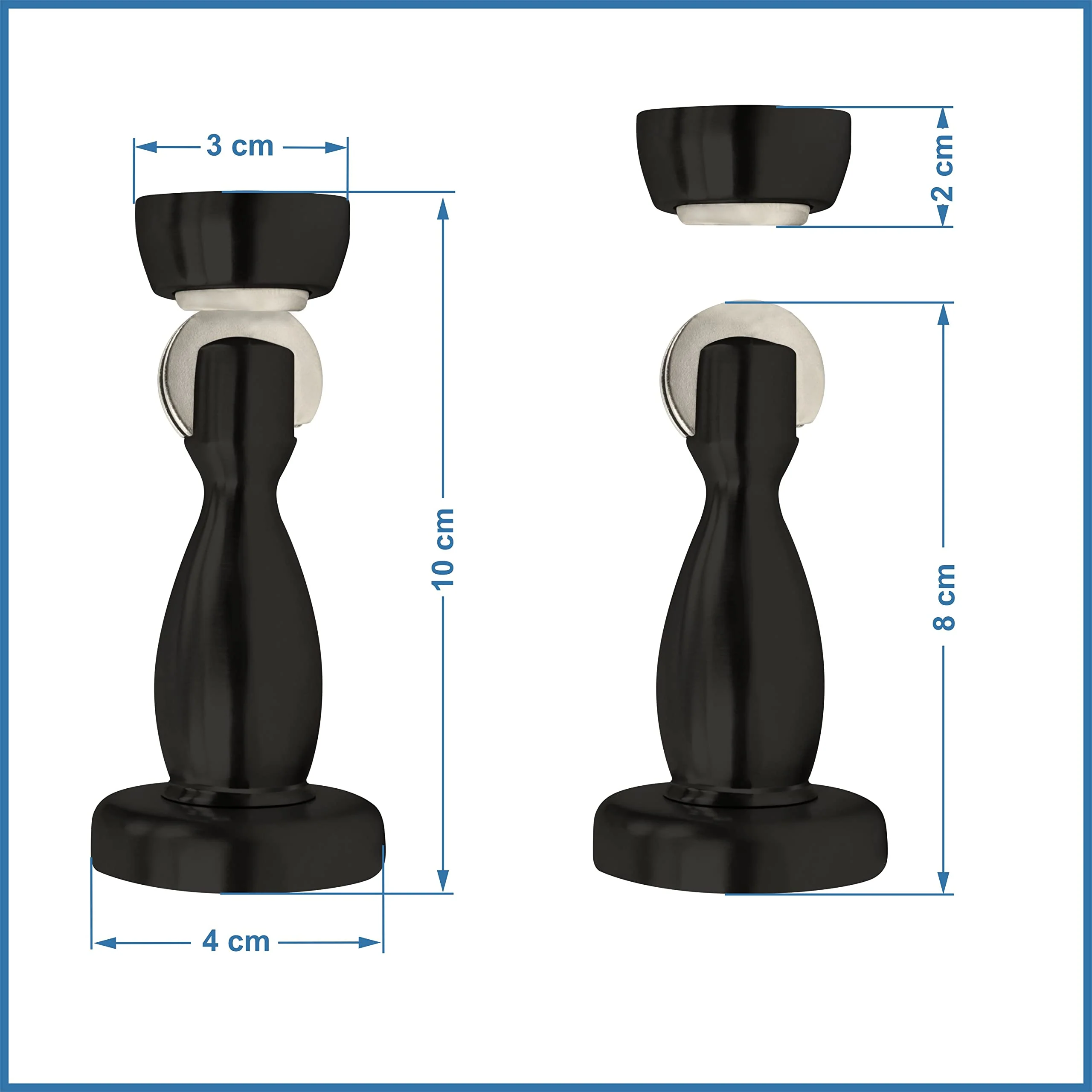Plantex Door Magnet Stopper/Door Stopper with Door Magnetic/Door Stopper for Main Door/360 Degree Magnet Door - (4 Inch,Black) - Image 3