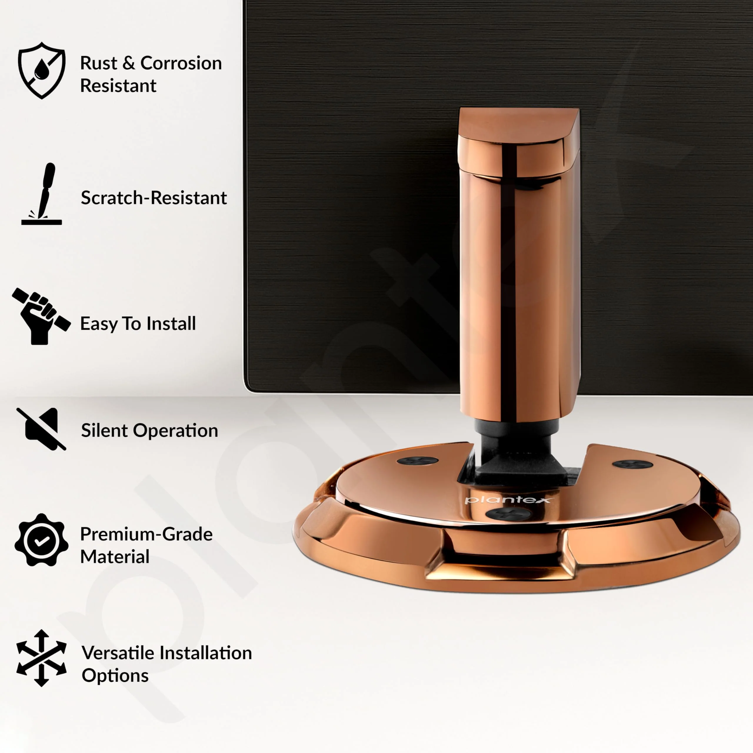 Plantex Door Stopper for Home/Floor Mounted Doors Stopper/Door Stoppers for Hotel/Office -Pack of 1 (Rose Gold) - Image 2