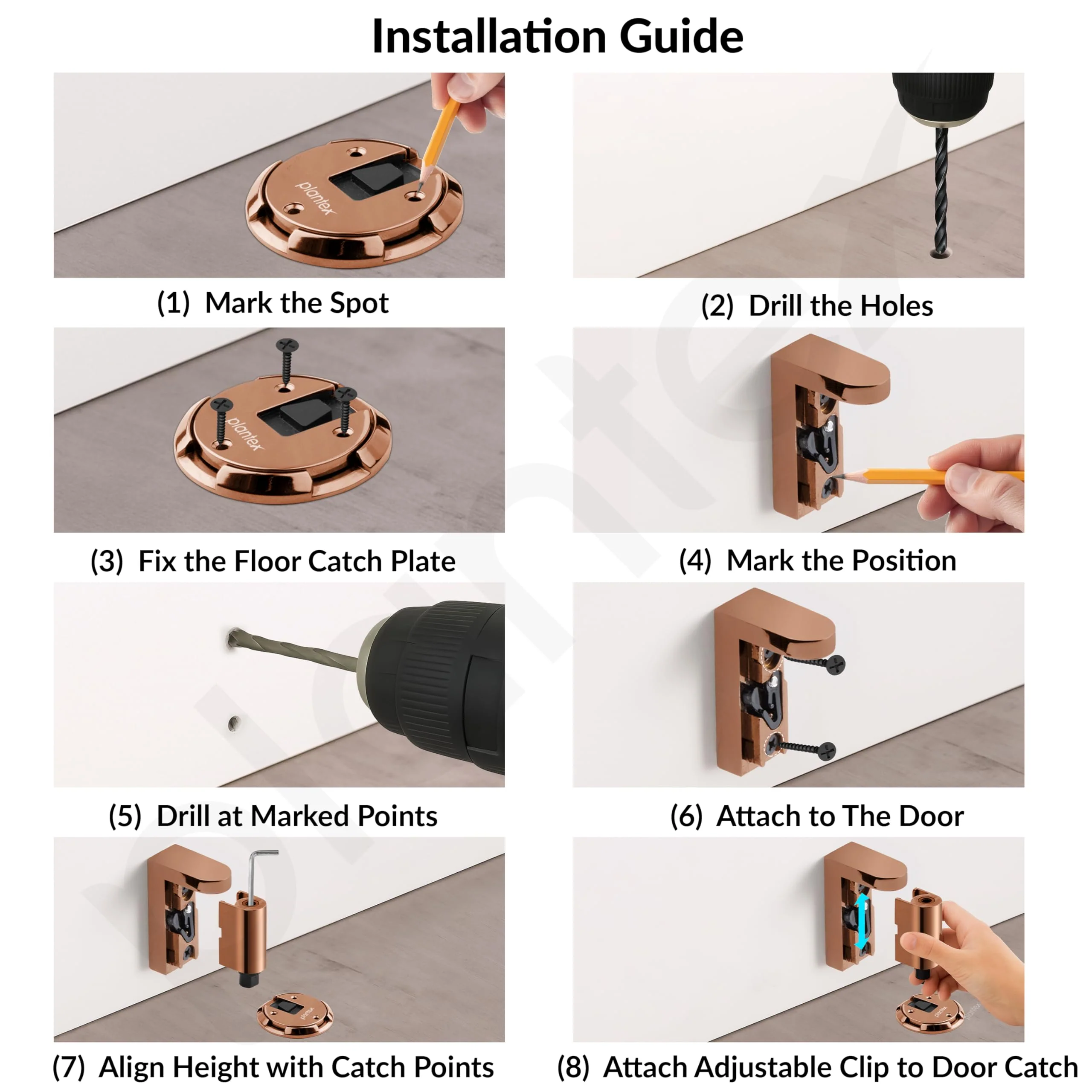 Plantex Door Stopper for Home/Floor Mounted Doors Stopper/Door Stoppers for Hotel/Office -Pack of 1 (Rose Gold) - Image 6