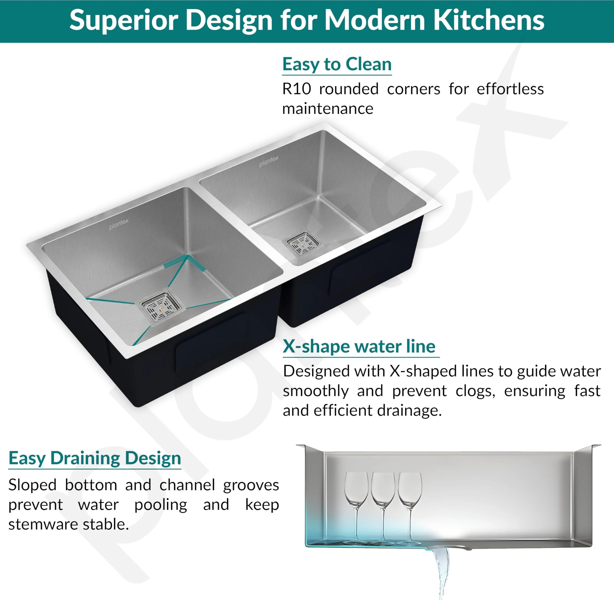Plantex Double Bowl Sink for Kitchen/Heavy Duty Stainless Steel Sink with 25 Years Warranty by Plantex/Handmade Kitchen Sink with Drying Rack, Hose Pipe and Coupling (Silver Matt - 32x18x9 Inches) - Image 7