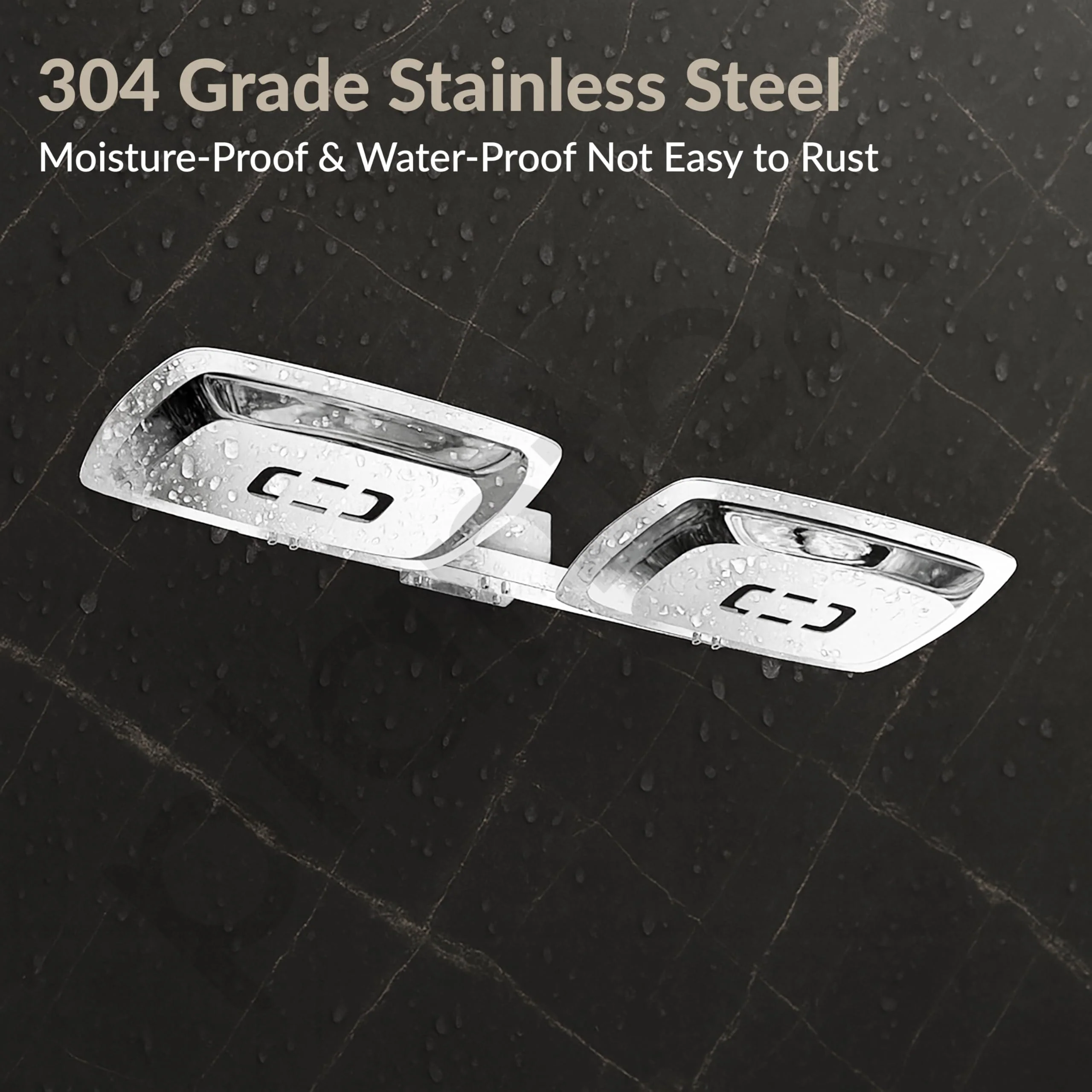 Plantex Double Soap Holder for Bathroom/304 Grade Stainless Steel Soap Dish/Dual Soap Stand/Bathroom Accessories - Pack of 1 (Tesla - 2707, Chrome) - Image 7