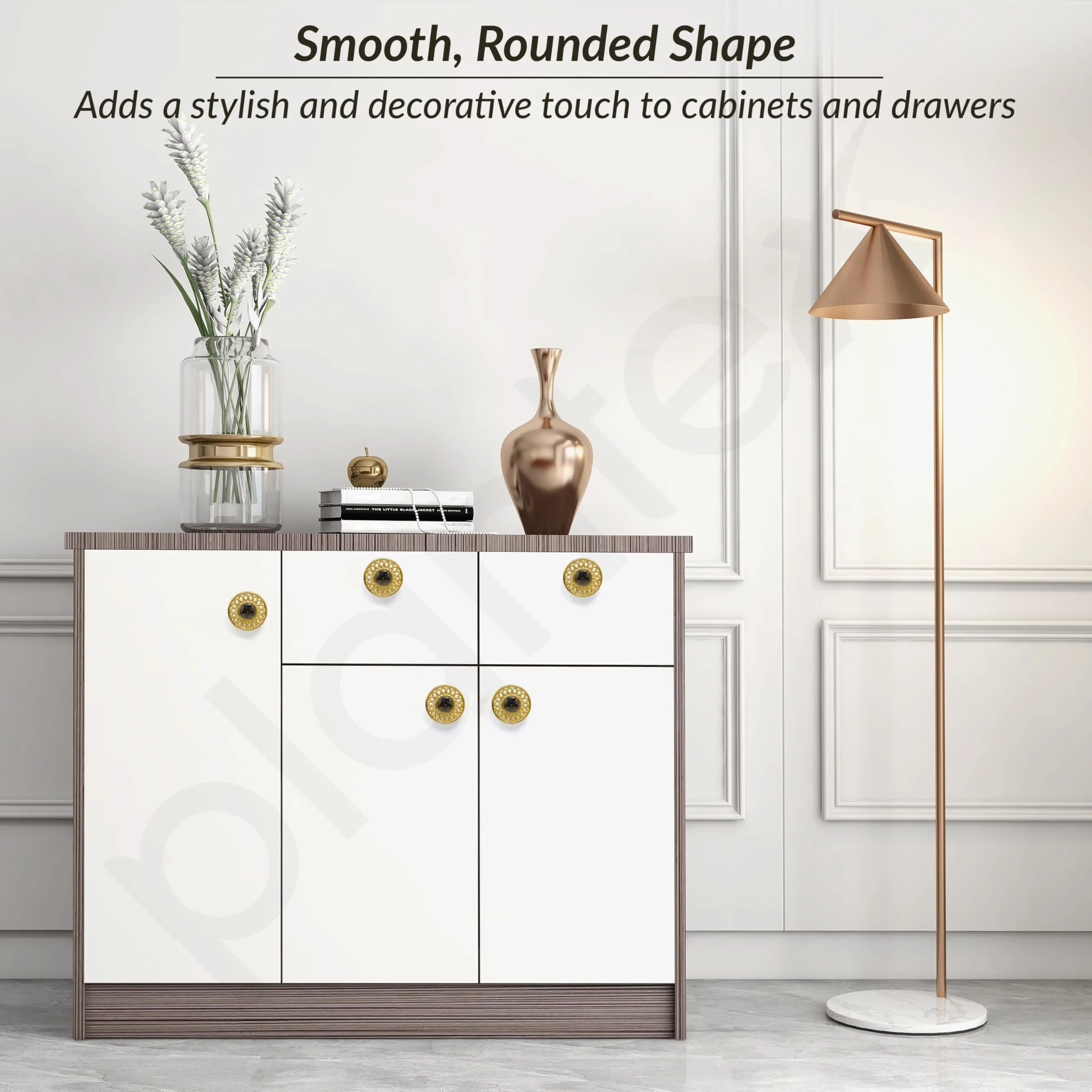Plantex Drawer Knobs/Round Knobs for Cabinets/Pull-Push Knob for Kitchen/Bedroom Drawer - Pack of 4 (Gold) - Image 3