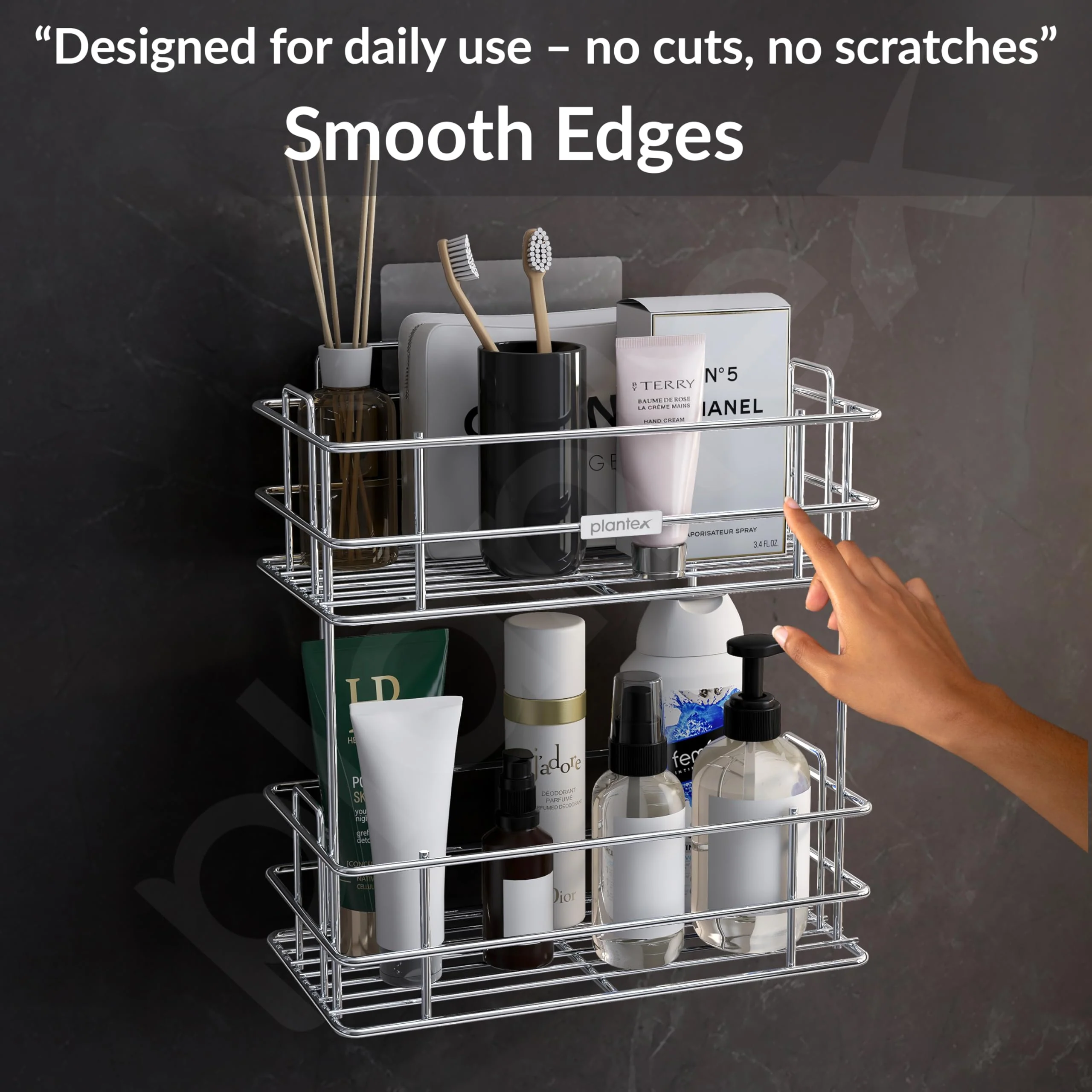 Plantex Drill Free Stainless Steel Multipurpose Detergent Holder/Under The Sink Detergent Rack/Wall Mounted Detergent Holder/Bathroom Rack/Shelf/Bathroom Accessories (Chrome) - Image 6