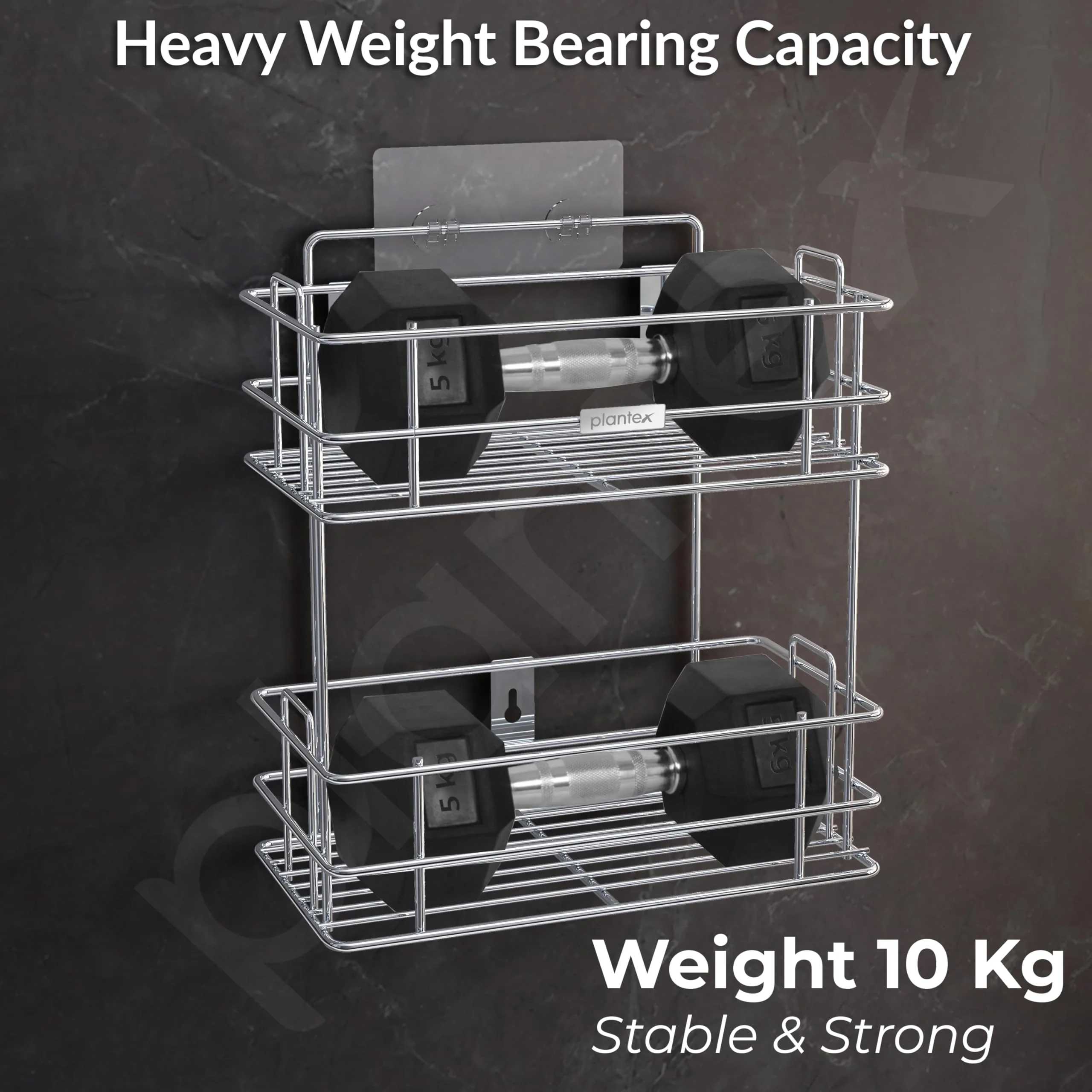 Plantex Drill Free Stainless Steel Multipurpose Detergent Holder/Under The Sink Detergent Rack/Wall Mounted Detergent Holder/Bathroom Rack/Shelf/Bathroom Accessories (Chrome) - Image 7