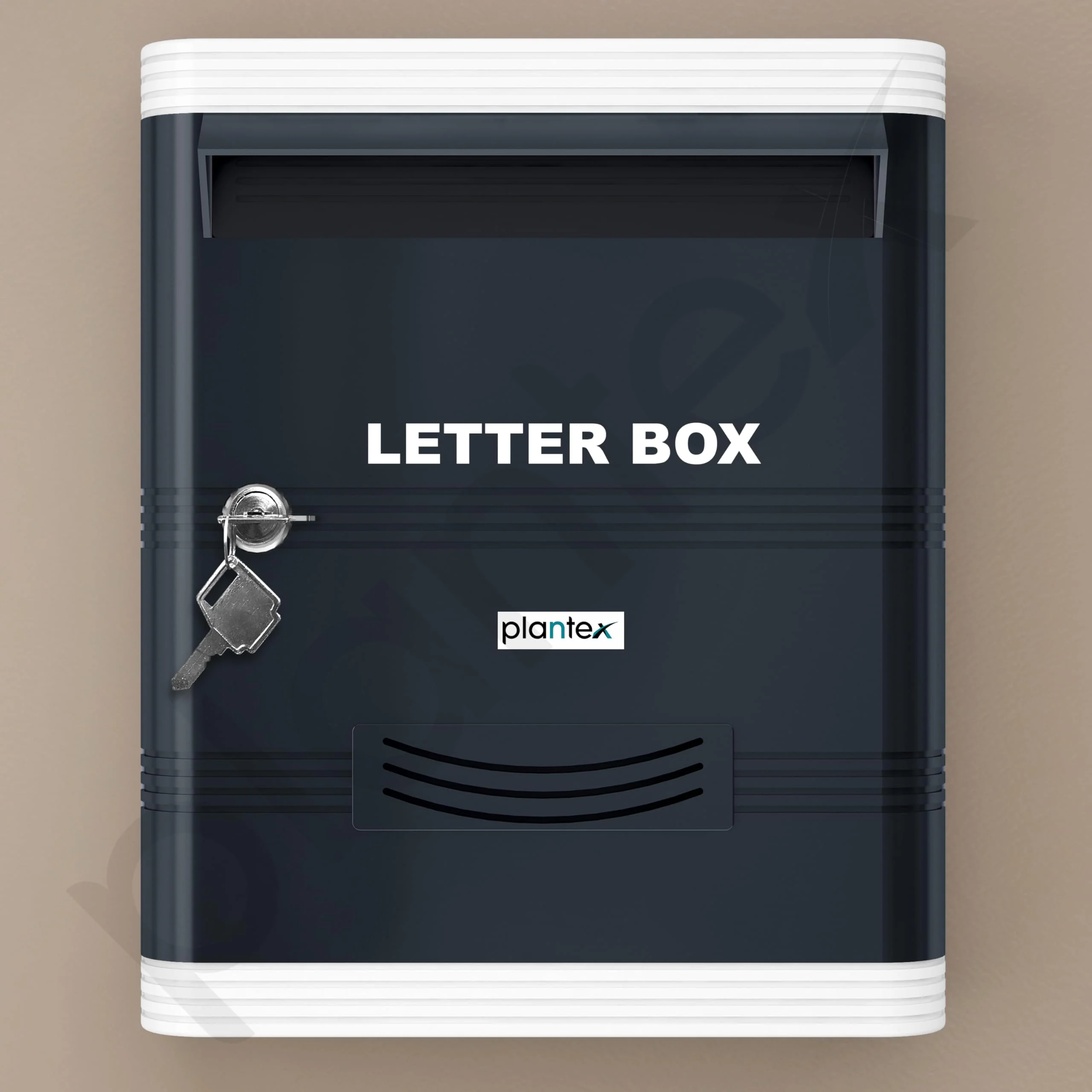 Plantex Durable Plastic Letter Box/Suggestion Box for Office/Post Box/Complaint Box/Letter Box for Home Gate with Key Lock/Mail Box - (Grey & White), Wall Mounted - Image 7