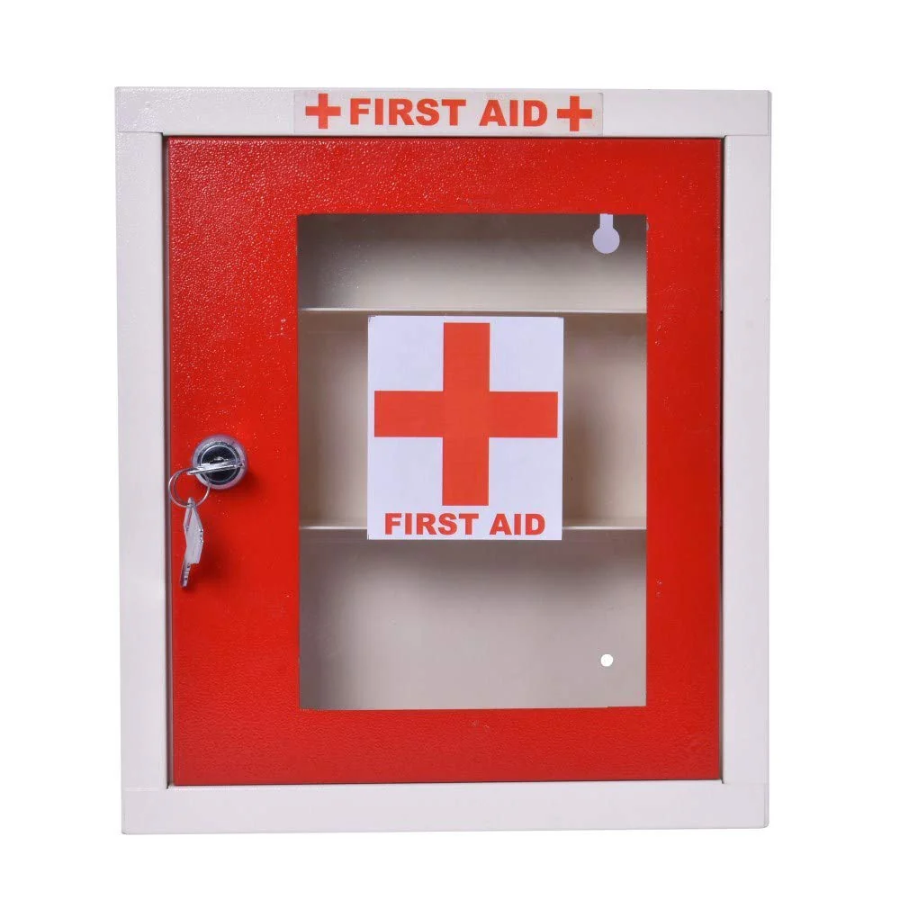 Plantex First Aid Box/Emergency Medical Kit Box for Medicine Storage/Multi Compartment First Aid Kit Box for Home, School, Office with Key Lock - GI Steel (Red & Ivory) - Image 4