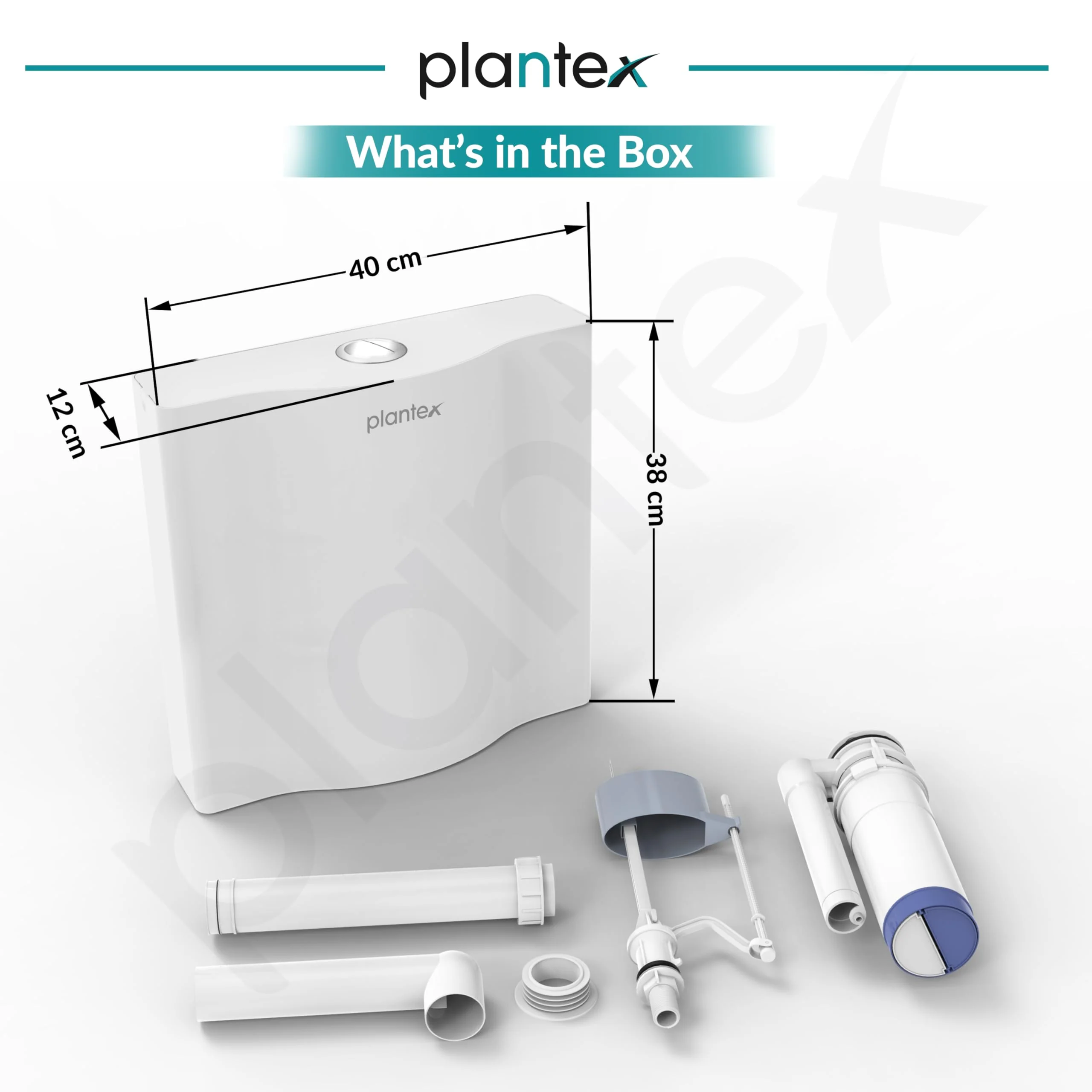 Plantex Flush Tank for Toilet with 8 LTR Water Capacity/Polypropylene Toilet Flush Tank/Flushing Cistern for Bathroom - Pack of 1 (White) - Image 3