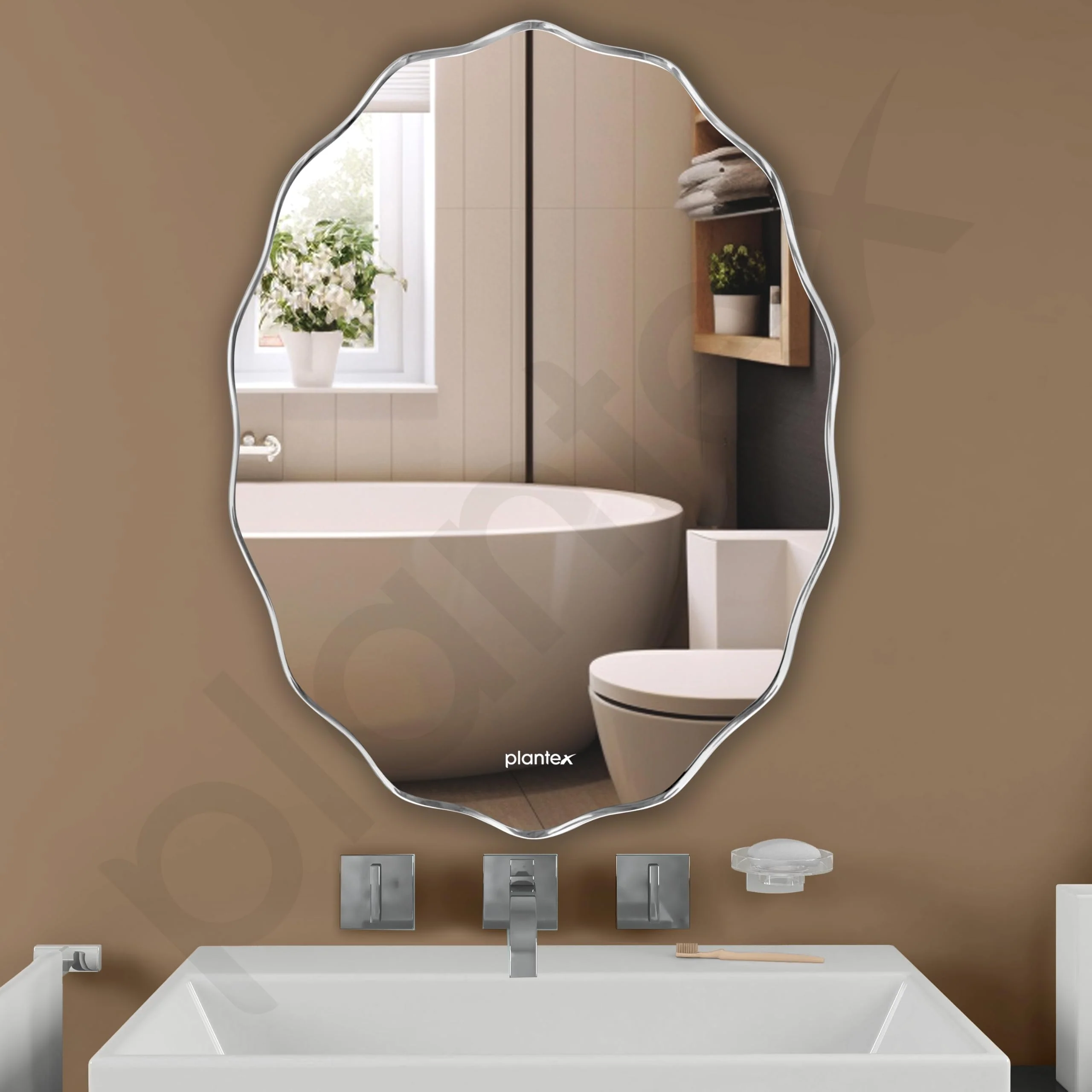 Plantex Frameless Oval Mirror for Wall/Mirror with Beveled Smooth Edges/Mirror for Bathroom/Dressing Room/Living Room/Bedroom/Entryway - (18 X 24 Inch) - Image 7