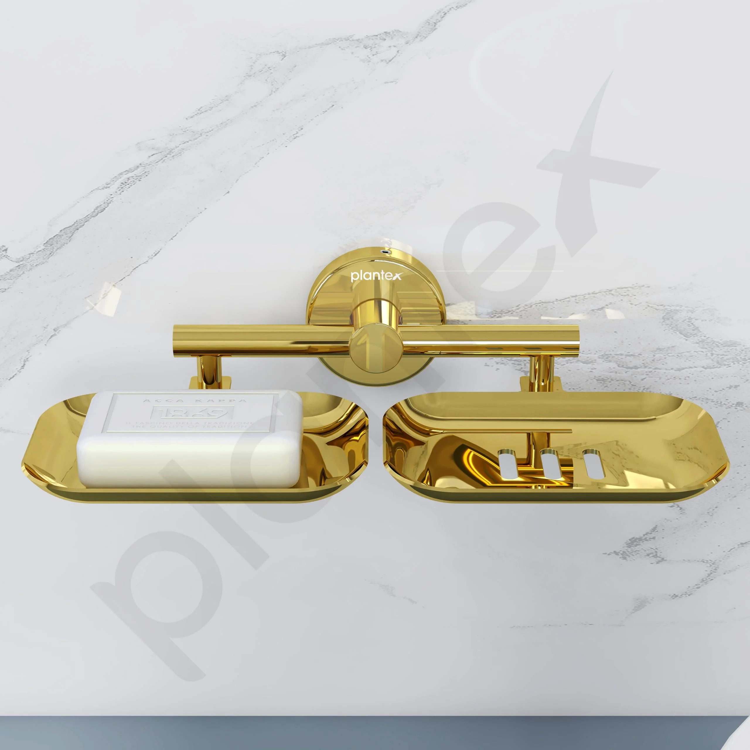 Plantex Galaxy 304 Grade Stainless Steel Rectangular Double Soap Dish for Bathroom/Soap Stand/Soap Holder/Soap Storage/Bathroom Accessories – (PVD Gold) - Image 3