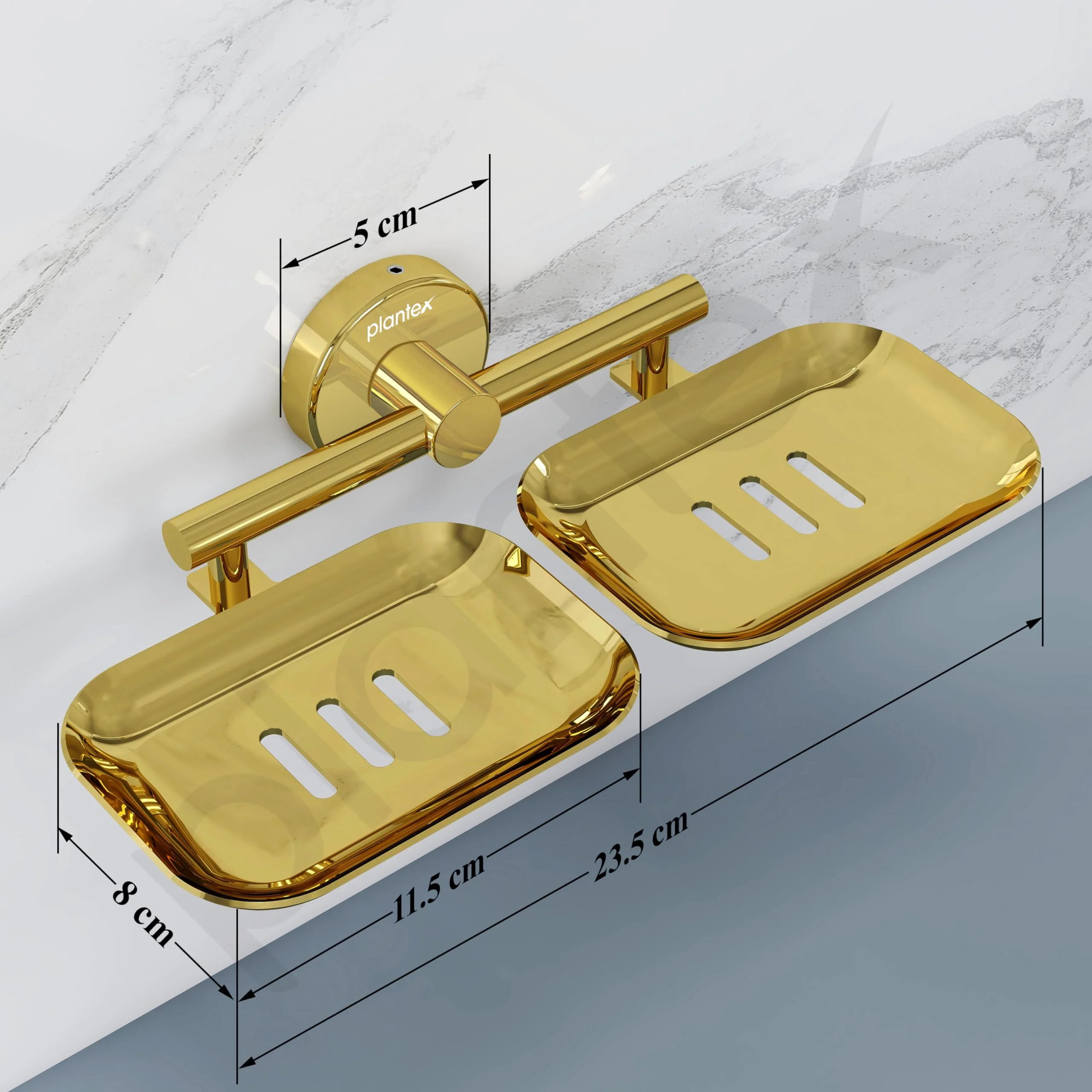 Plantex Galaxy 304 Grade Stainless Steel Rectangular Double Soap Dish for Bathroom/Soap Stand/Soap Holder/Soap Storage/Bathroom Accessories – (PVD Gold) - Image 5