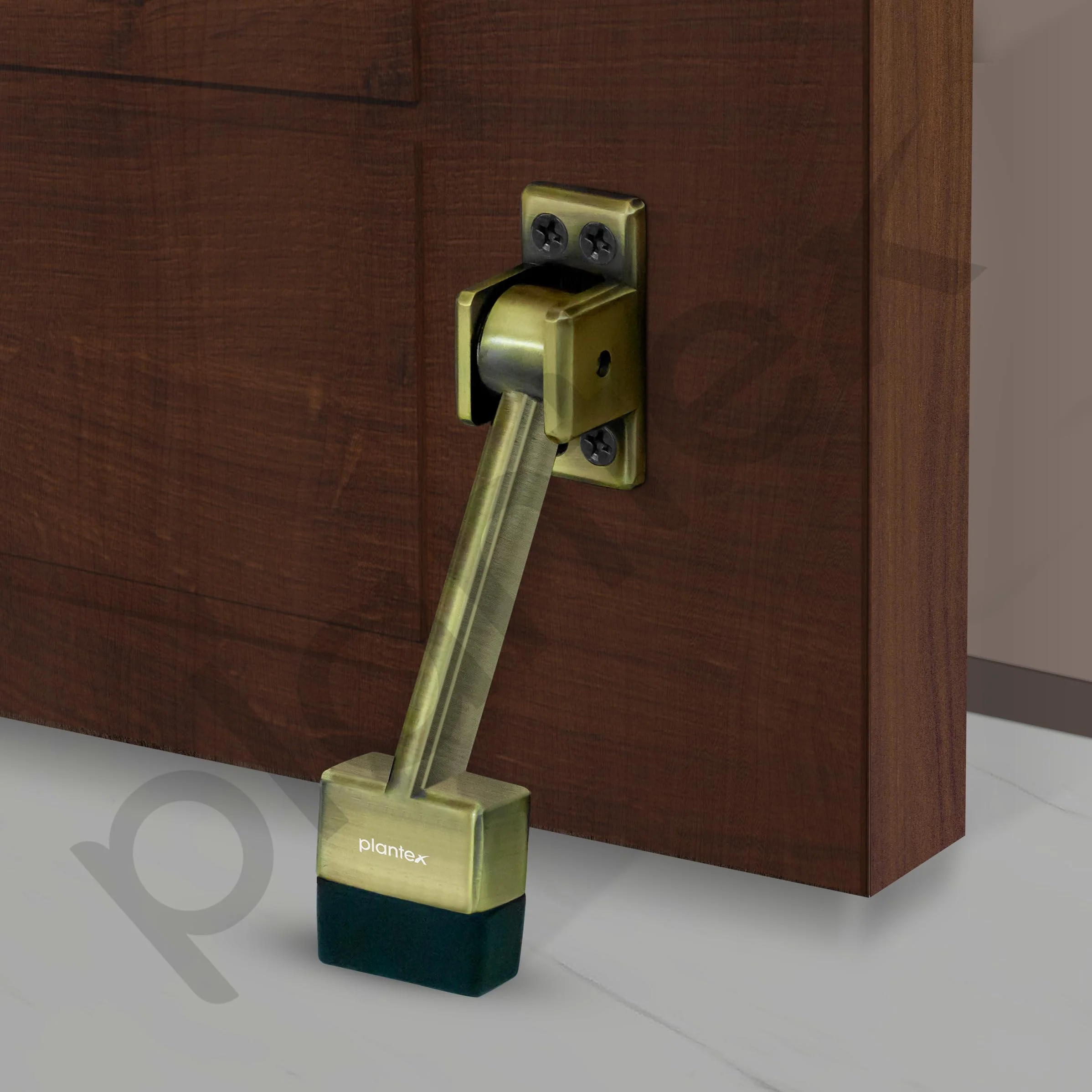 Plantex Gate Stopper for The Door with Rubber Grip 5 Inch Long Door Stopper for The Wooden Door - Brass Antique - Image 6