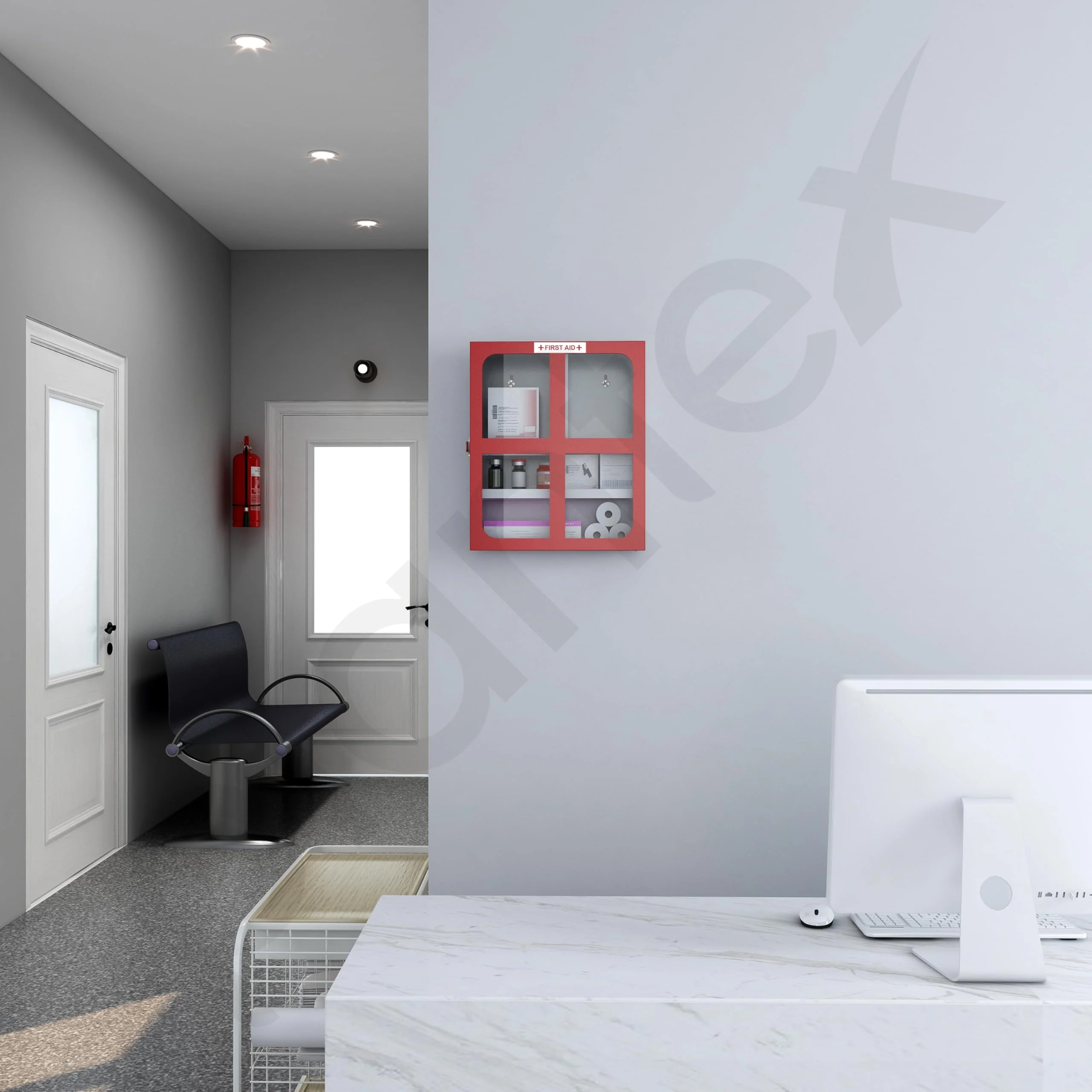 Plantex GI Steel First Aid Box Empty/Medicine Box for Home/Emergency Medical Box for Medicine Storage with Multi Compartments for School, Office, Factories with Clip Lock (Red & White) Wall Mountable - Image 2