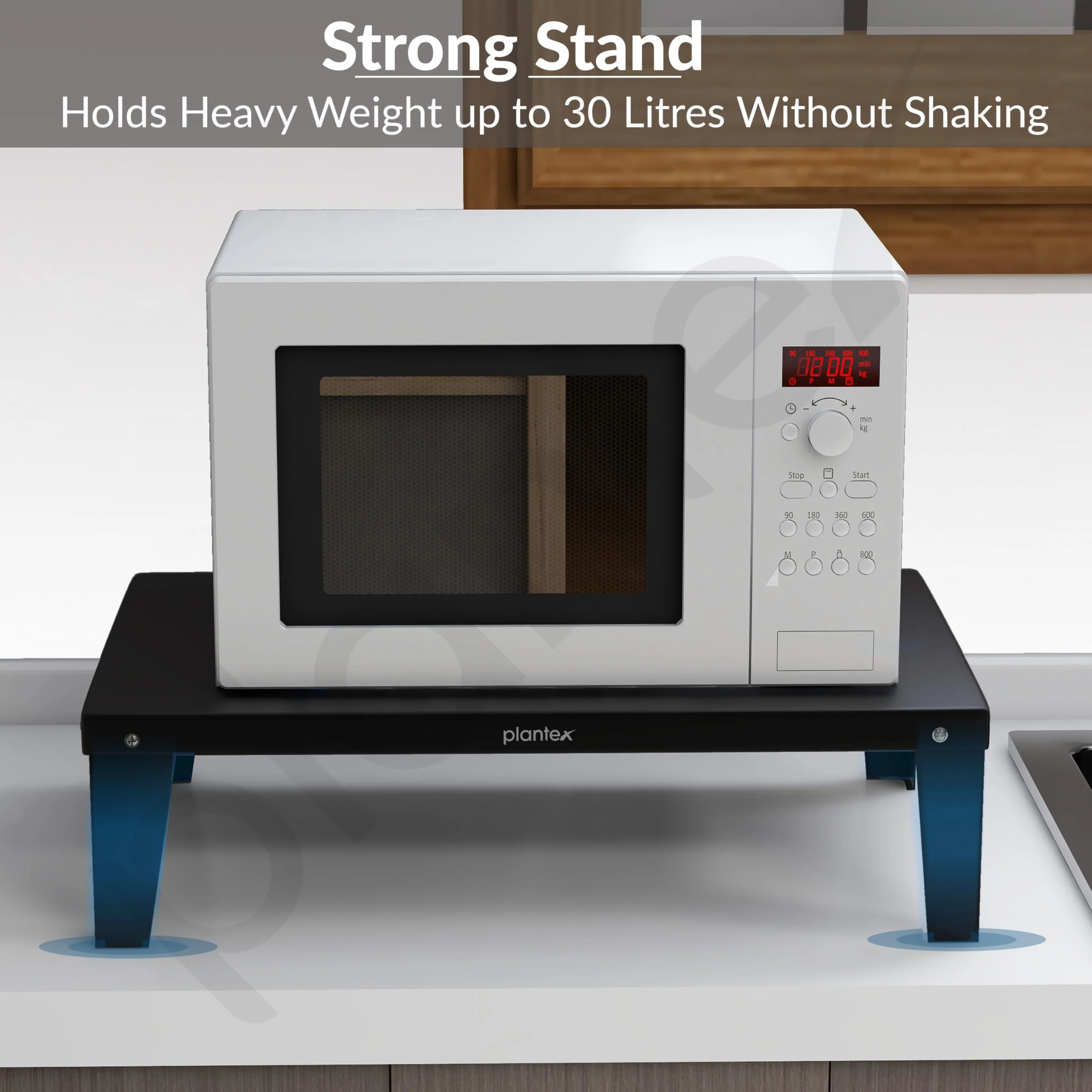 Plantex GI Steel Oven Stand/Microwave Stand for Kitchen Platform/Easy to Screw-Fit & Assemble OTG Rack/Kitchen Storage Shelf โ Metal (Black) - Image 5