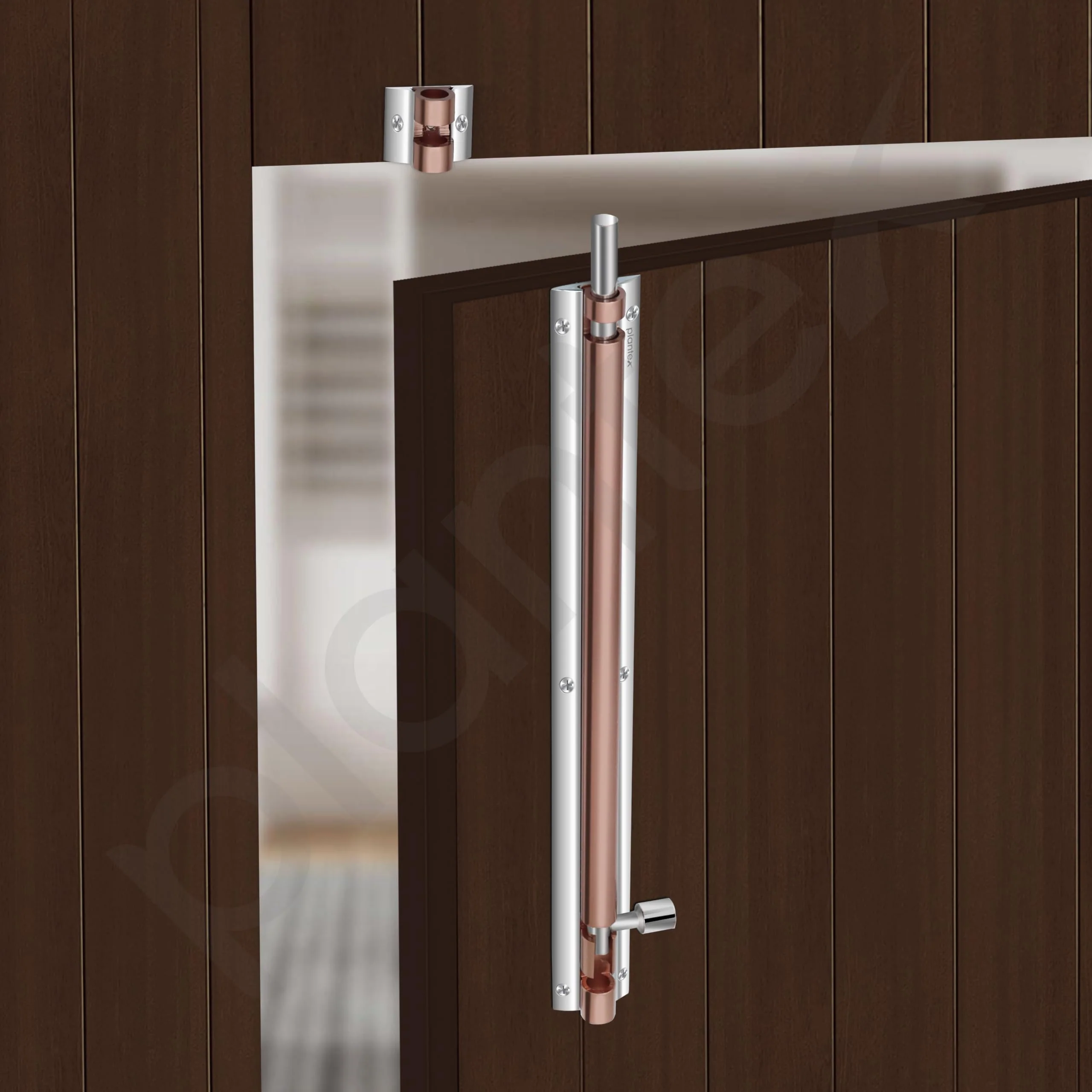 Plantex Heavy Duty 12-inch Joint-Less Tower Bolt for Wooden and PVC Doors for Home Main Door/Bathroom/Windows/Wardrobe - Pack of 1 (703, Rose Gold and Chrome) - Image 2