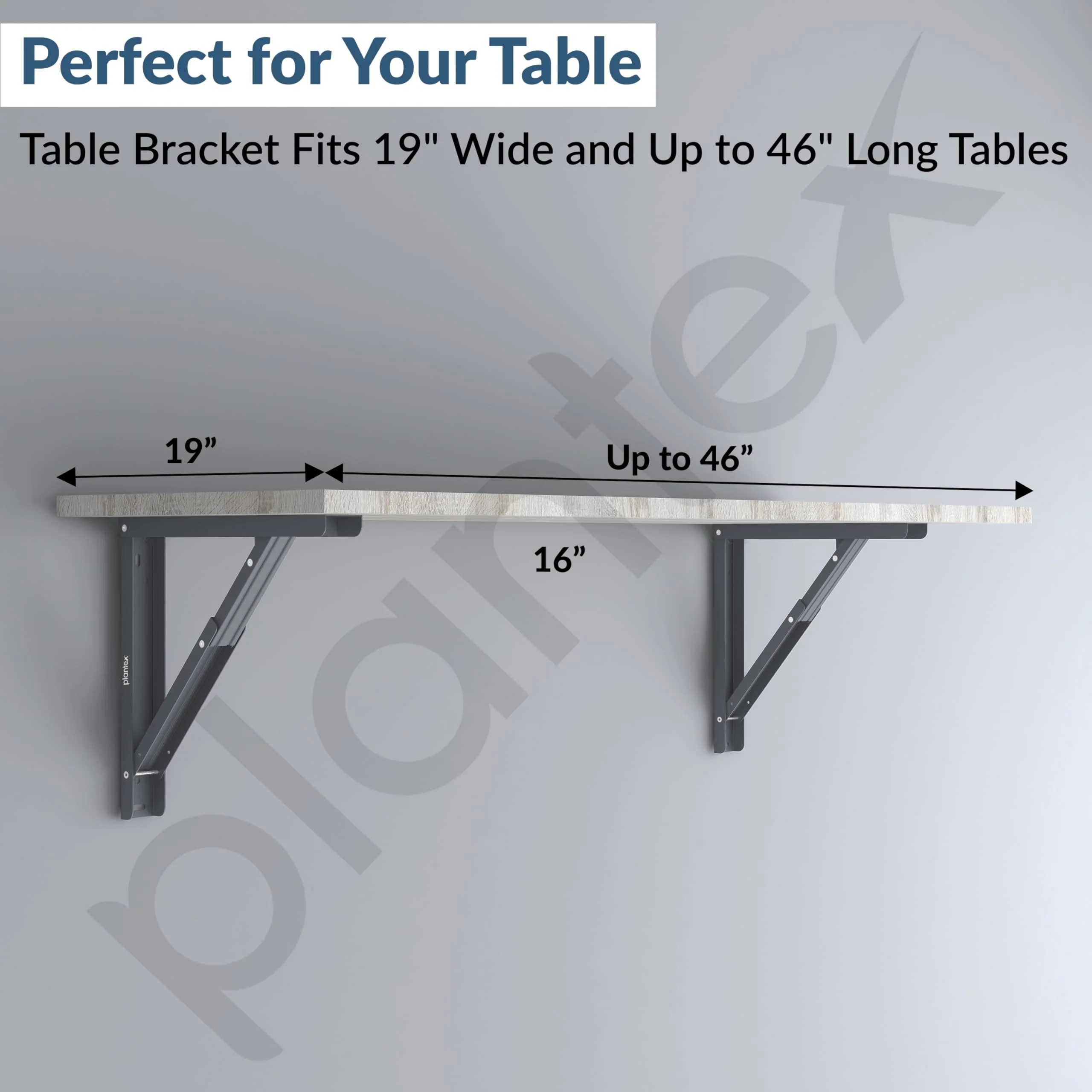 Plantex Heavy Duty 16 Inch Foldable Table Bracket/GI Steel Multipurpose Shelf Bracket/Space Saving Wall Bracket/Folding Bracket for Home & Office - Pair of 1 (Grey) - Image 7