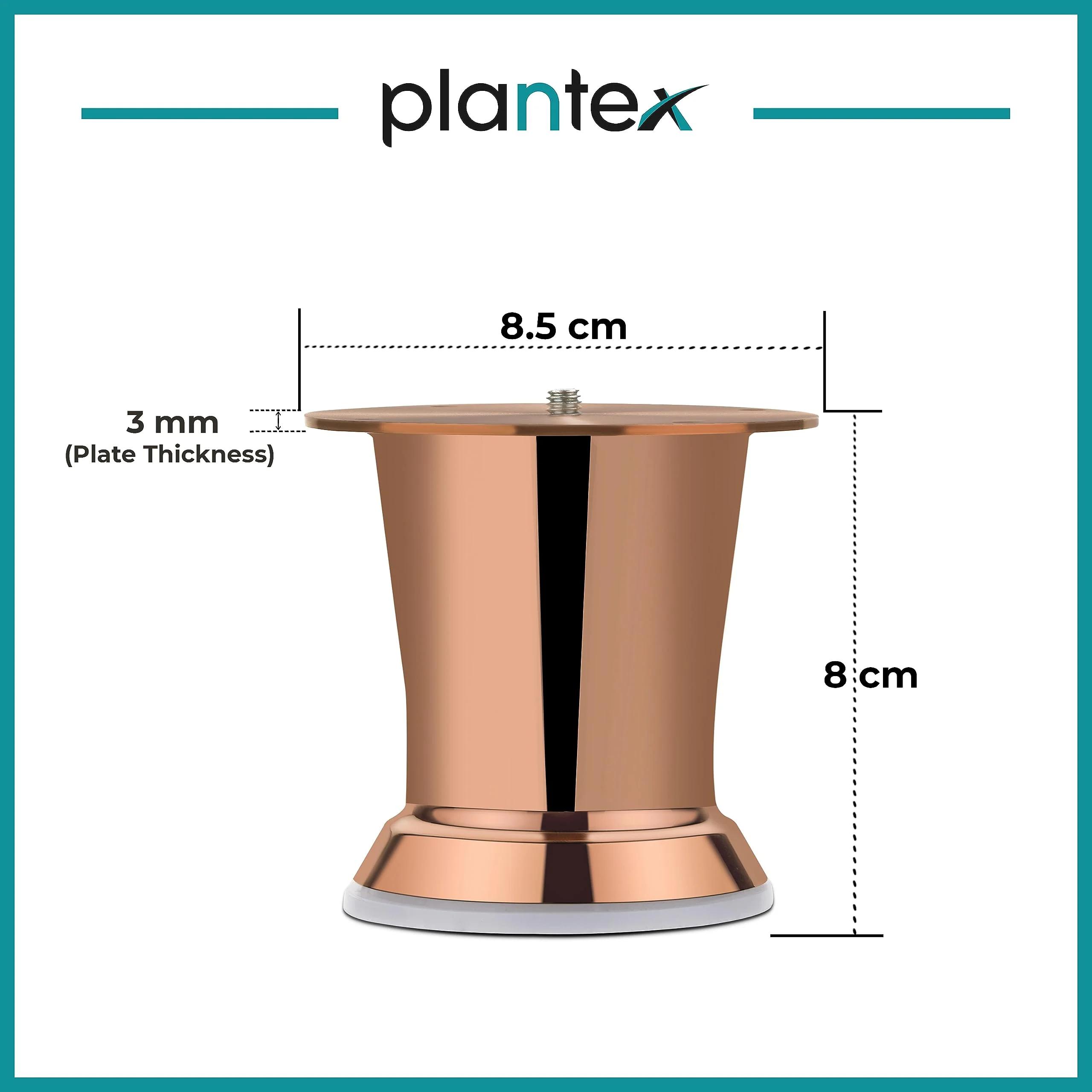 Plantex Heavy Duty 3 Inch Spare Sofa Legs for Bed Furniture/Sofa Legs for Table/Sofa Support Legs Set of 2 Pcs (Rose Gold) - Image 3