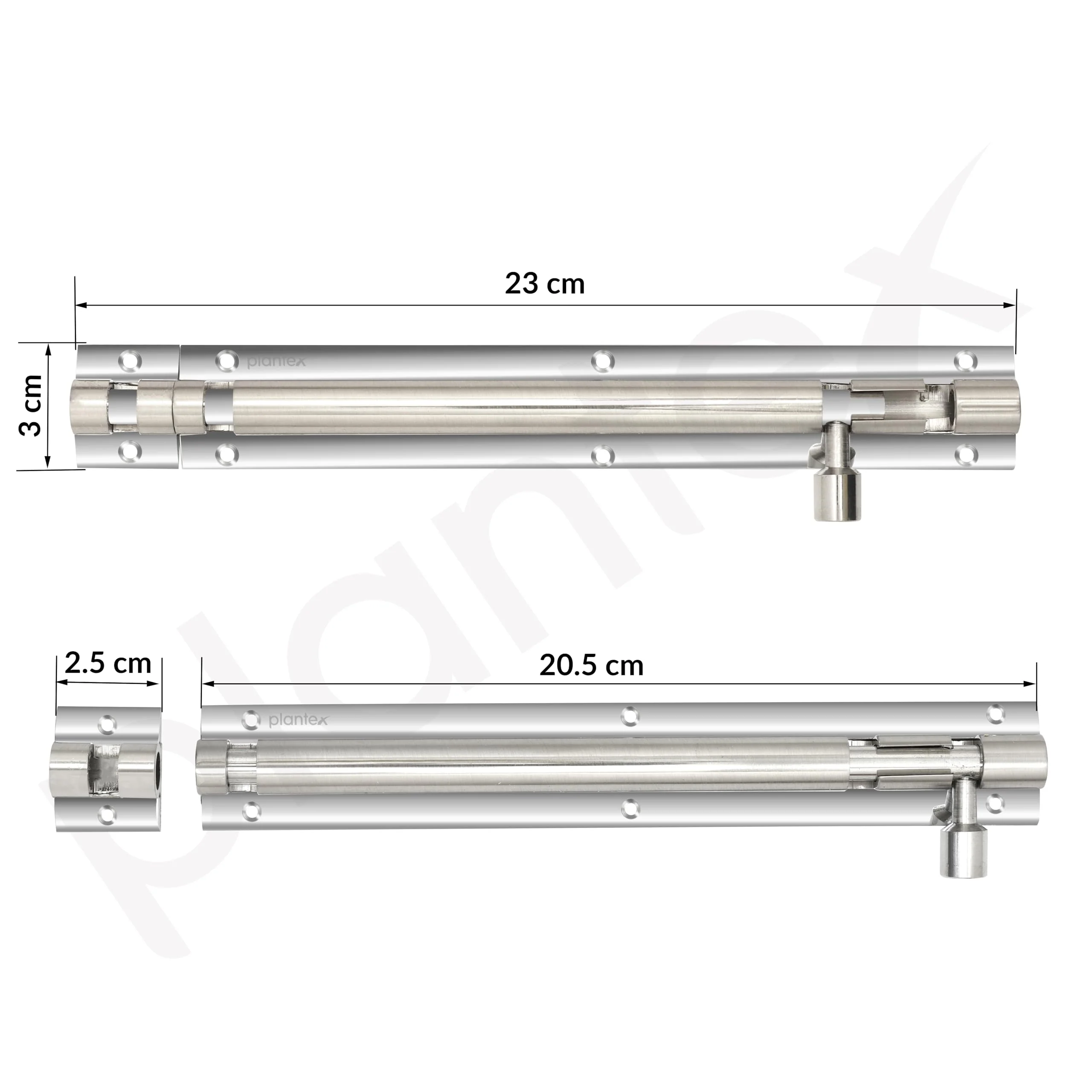 Plantex Heavy Duty 8-inch Joint-Less Tower Bolt for Wooden and PVC Doors for Home Main Door/Bathroom/Windows/Wardrobe - Pack of 1 (703, Silver & Chrome) - Image 3