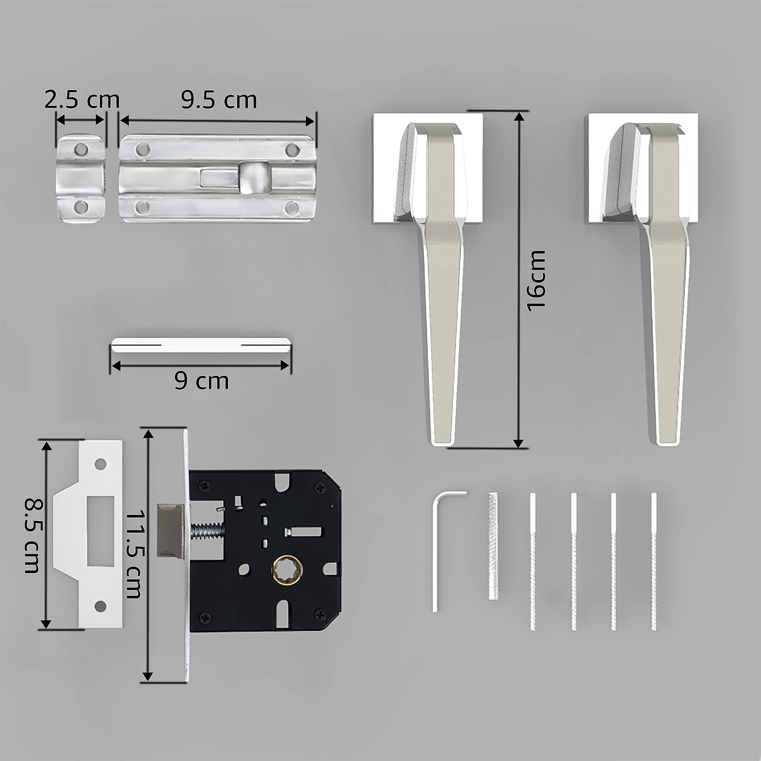 Plantex Heavy Duty Bathroom Door Lock/Mortise Keyless Door Lock for Home/Bathroom/Store Room/Balcony/Office with Baby Latch – 7064 Satin White & Chrome Finish - Image 3