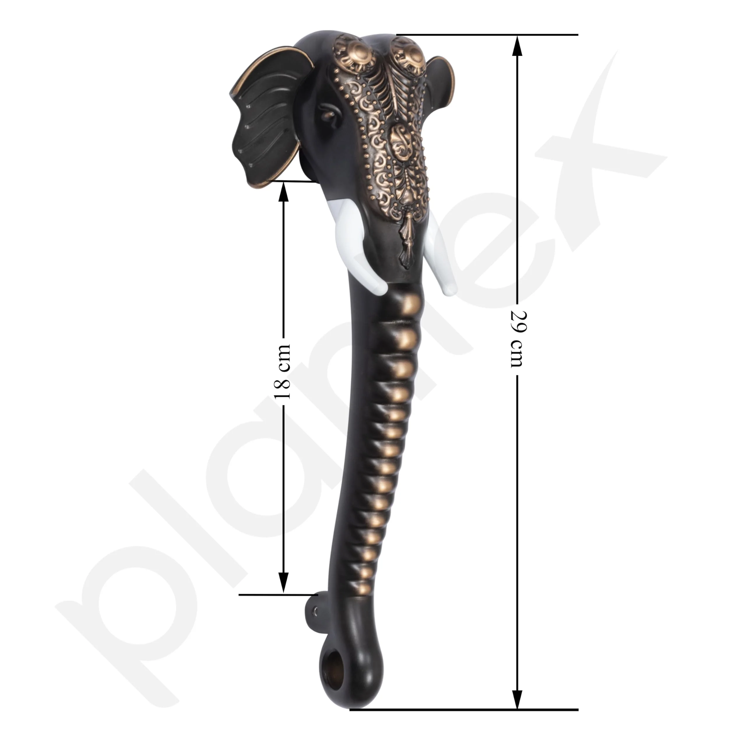 Plantex Heavy Duty Door Handle/11-inches Ganesha Main Door Handle/Door Pull Push Handle/Door & Home Decor - Pack of 1 (Copper Antique Finish) - 3 Years Warranty - Image 3